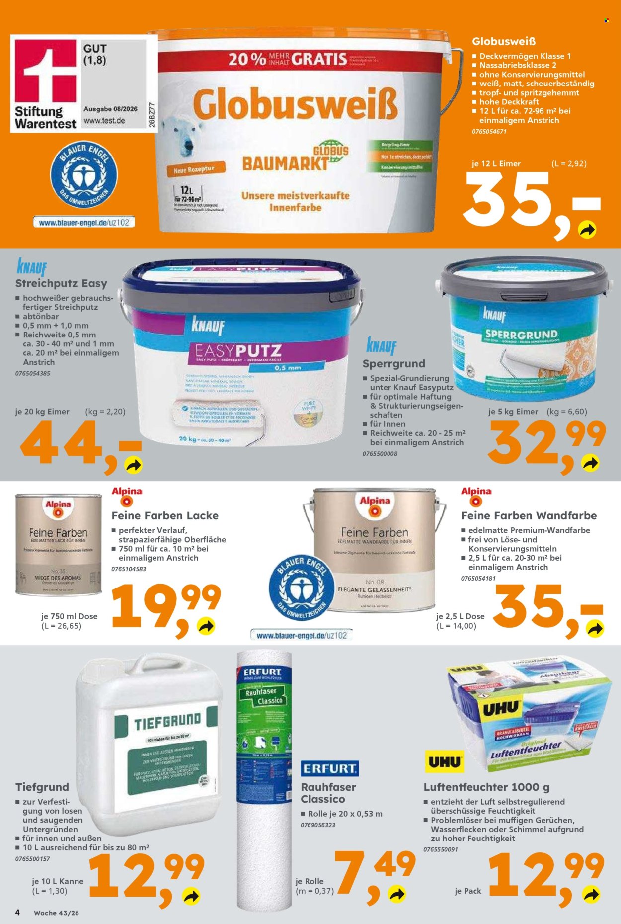 Globus Baumarkt Prospekte  - 19.10.2026 - 24.10.2026. Seite 4
