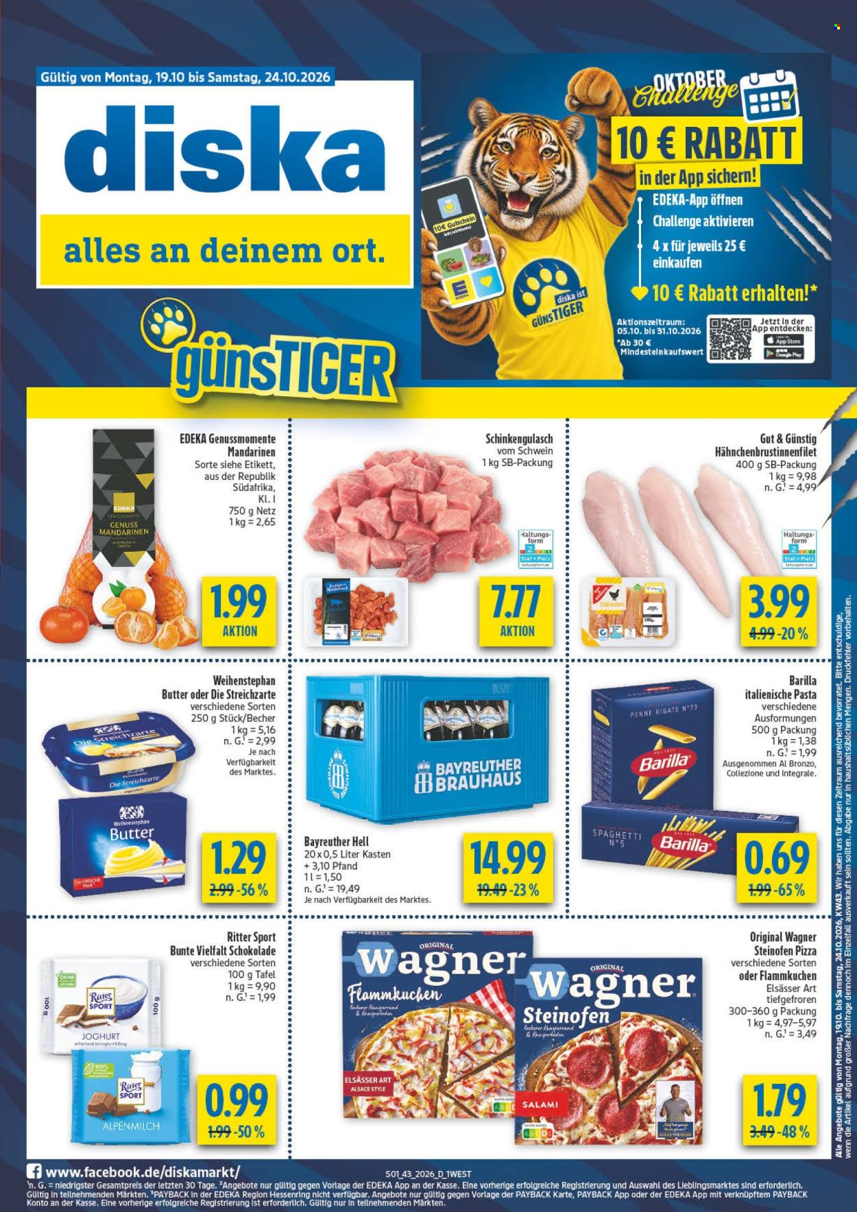 Diska Prospekte  - 19.10.2026 - 24.10.2026. Seite 1