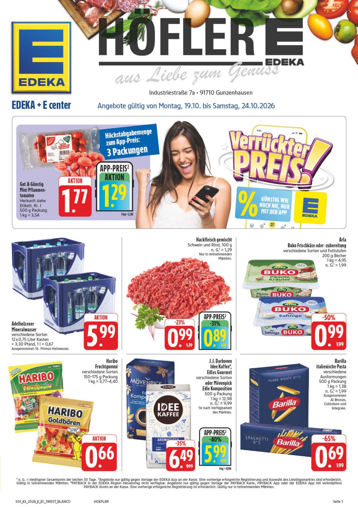 E center Prospekte  - 19.10.2026 - 24.10.2026. Seite 1