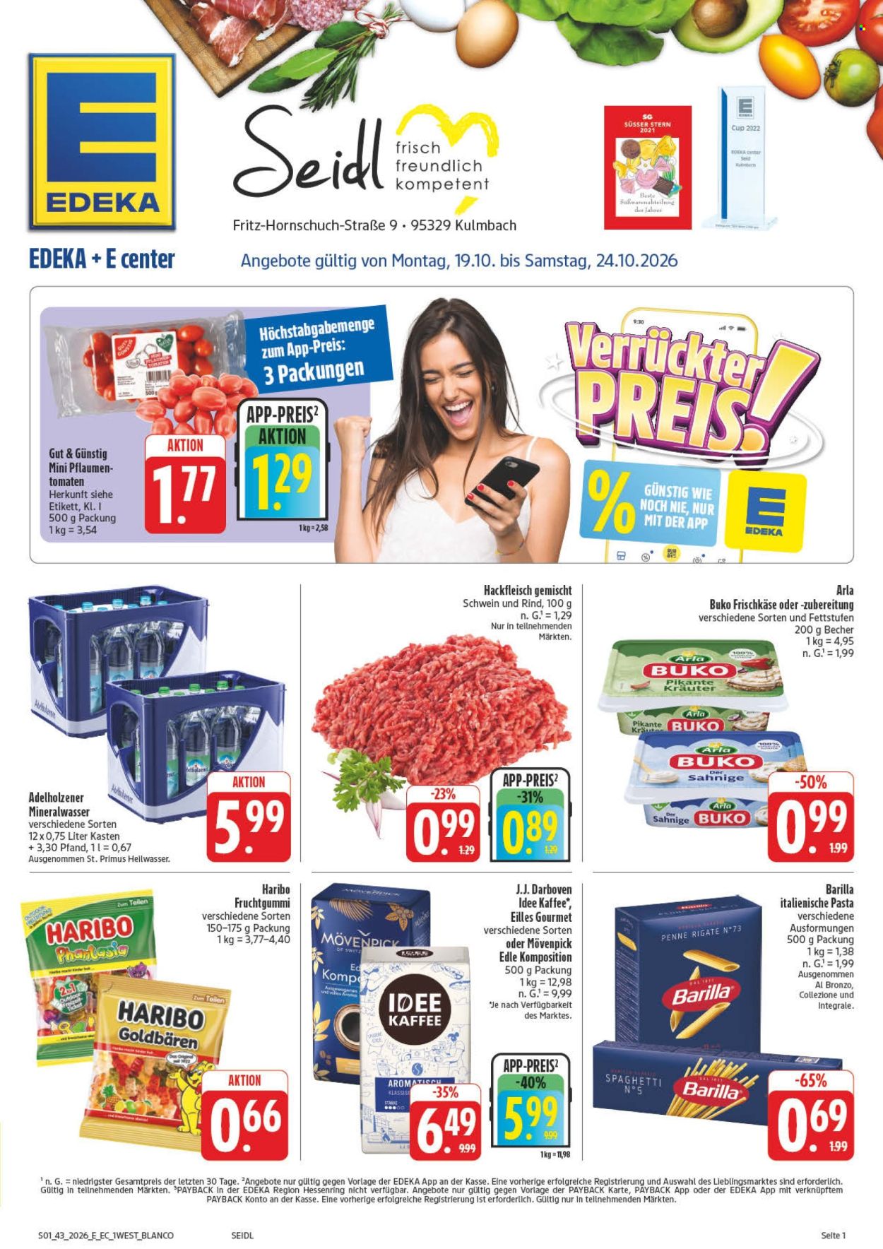 E center Prospekte  - 19.10.2026 - 24.10.2026. Seite 1