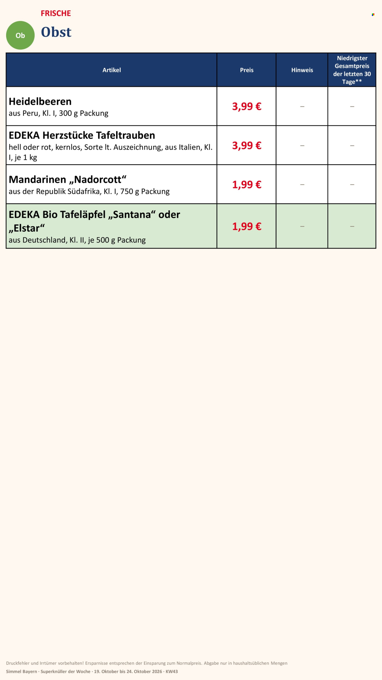 Edeka Prospekte  - 19.10.2026 - 24.10.2026. Seite 4