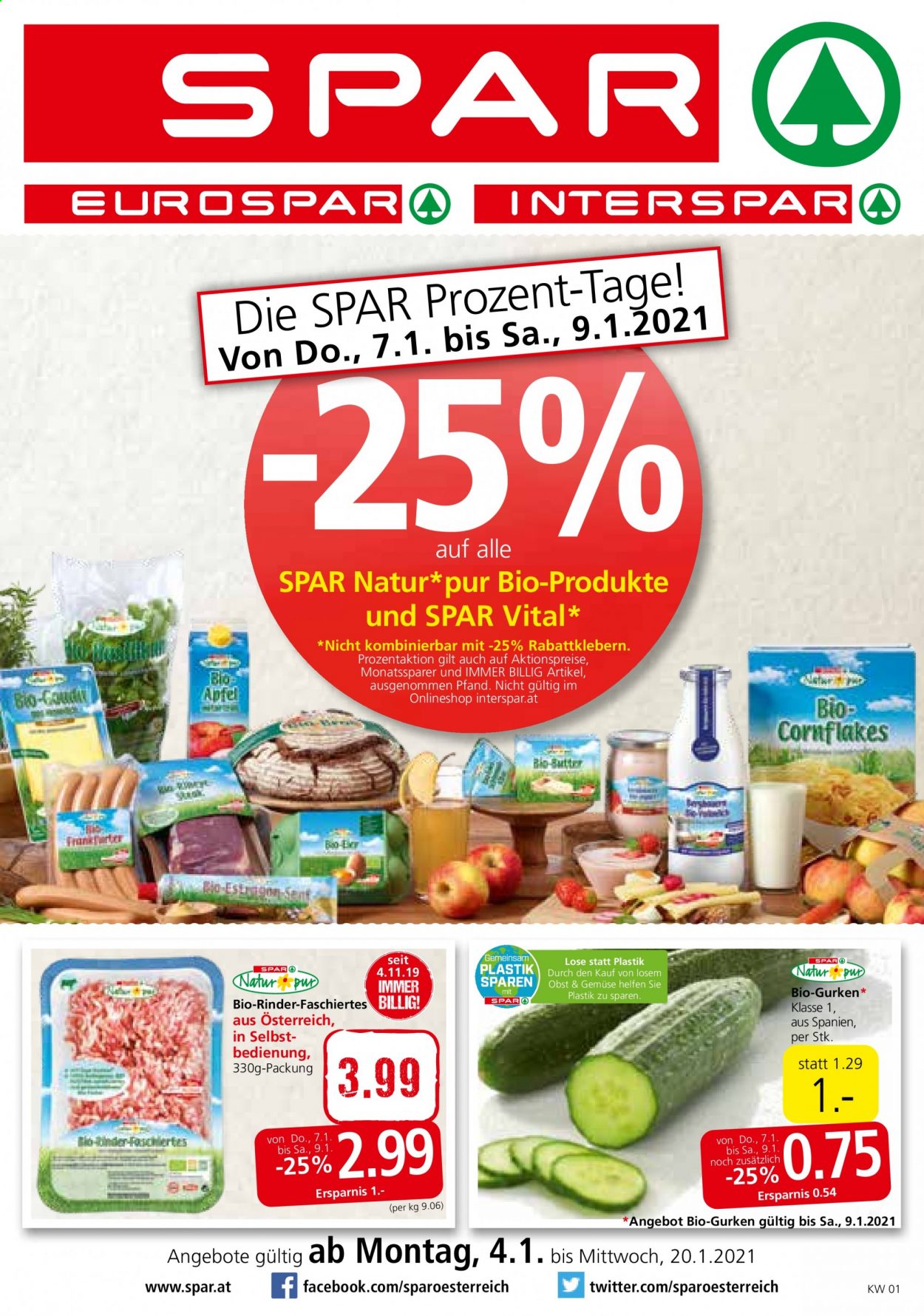 Angebote EUROSPAR - 4.1.2021 - 20.1.2021. Seite 1