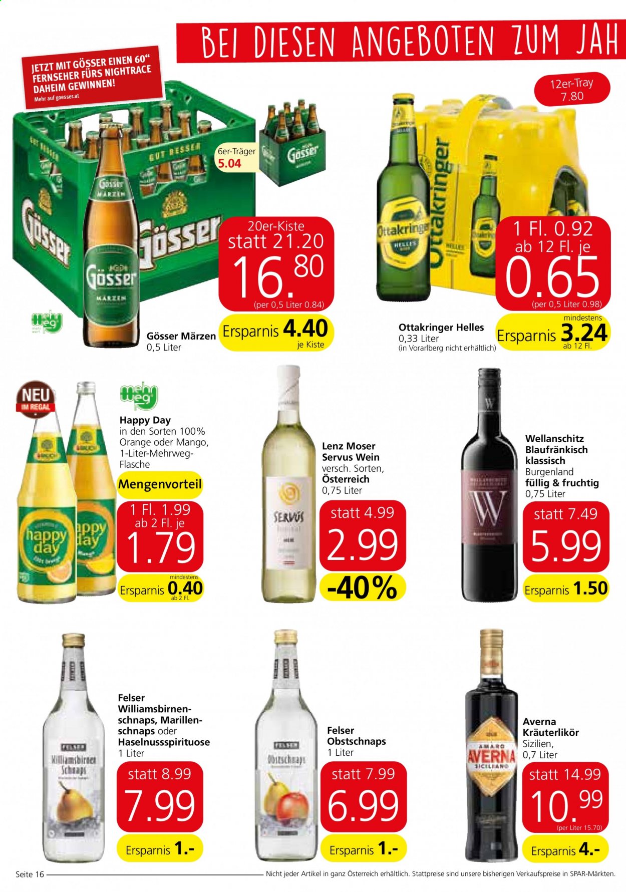 Angebote EUROSPAR - 4.1.2021 - 20.1.2021. Seite 16