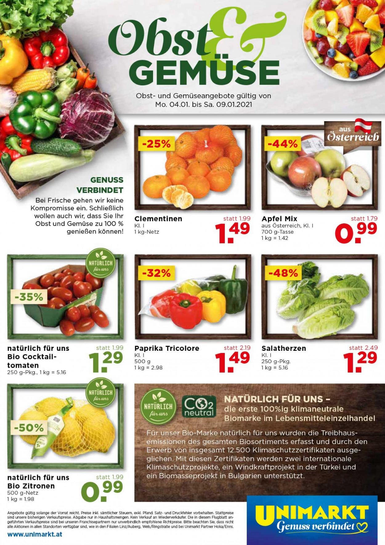 Angebote UNIMARKT - 7.1.2021 - 12.1.2021. Seite 16