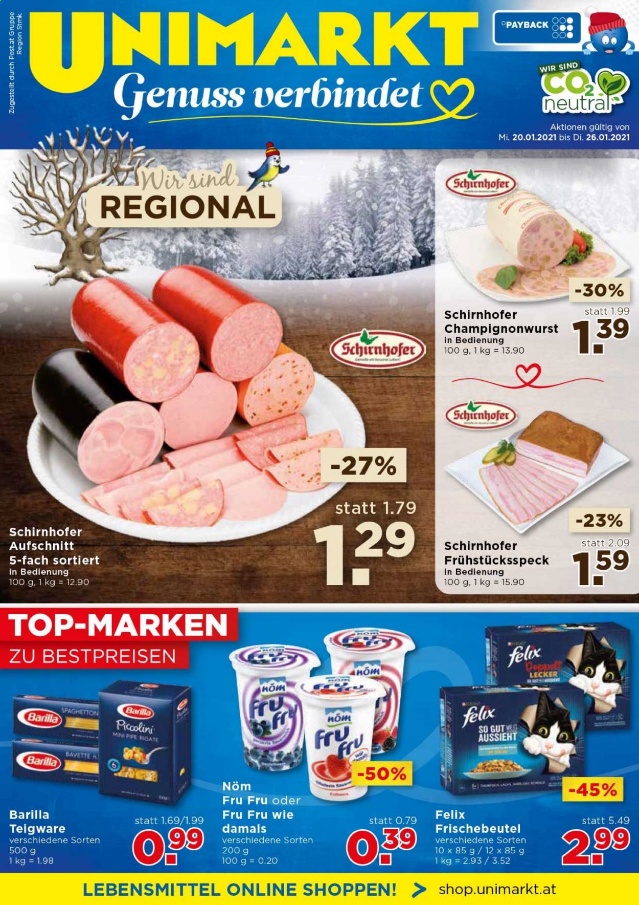 Angebote UNIMARKT - 20.1.2021 - 26.1.2021. Seite 1