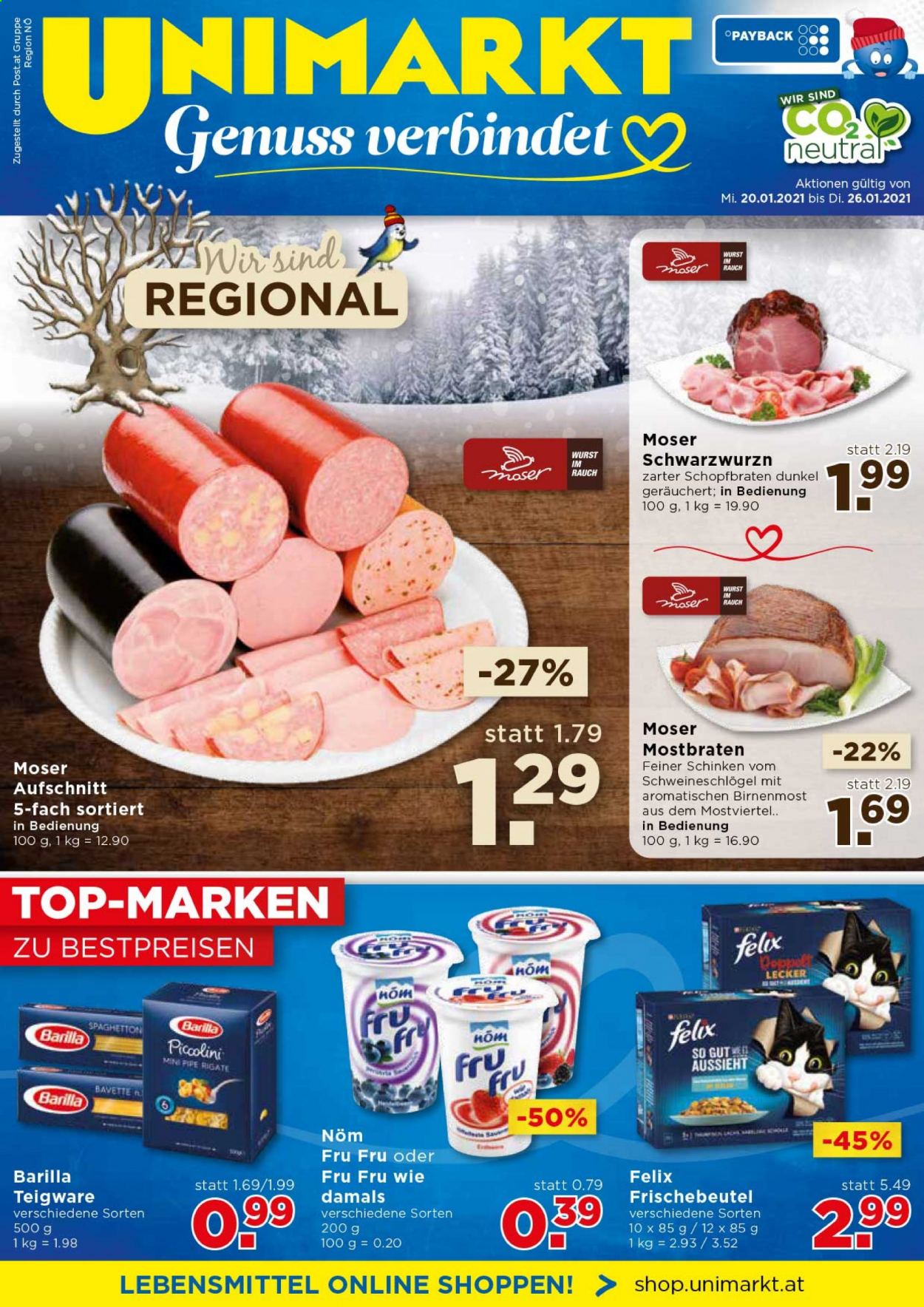 Angebote UNIMARKT - 20.1.2021 - 26.1.2021. Seite 1
