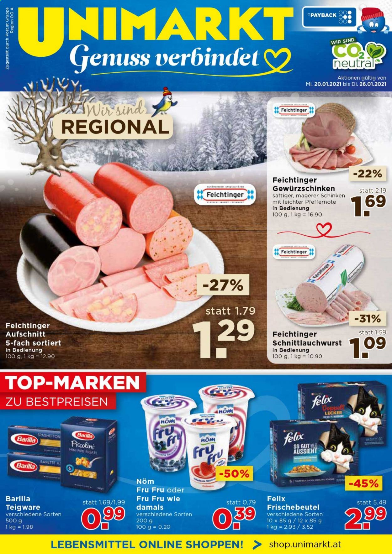 Angebote UNIMARKT - 20.1.2021 - 26.1.2021. Seite 1
