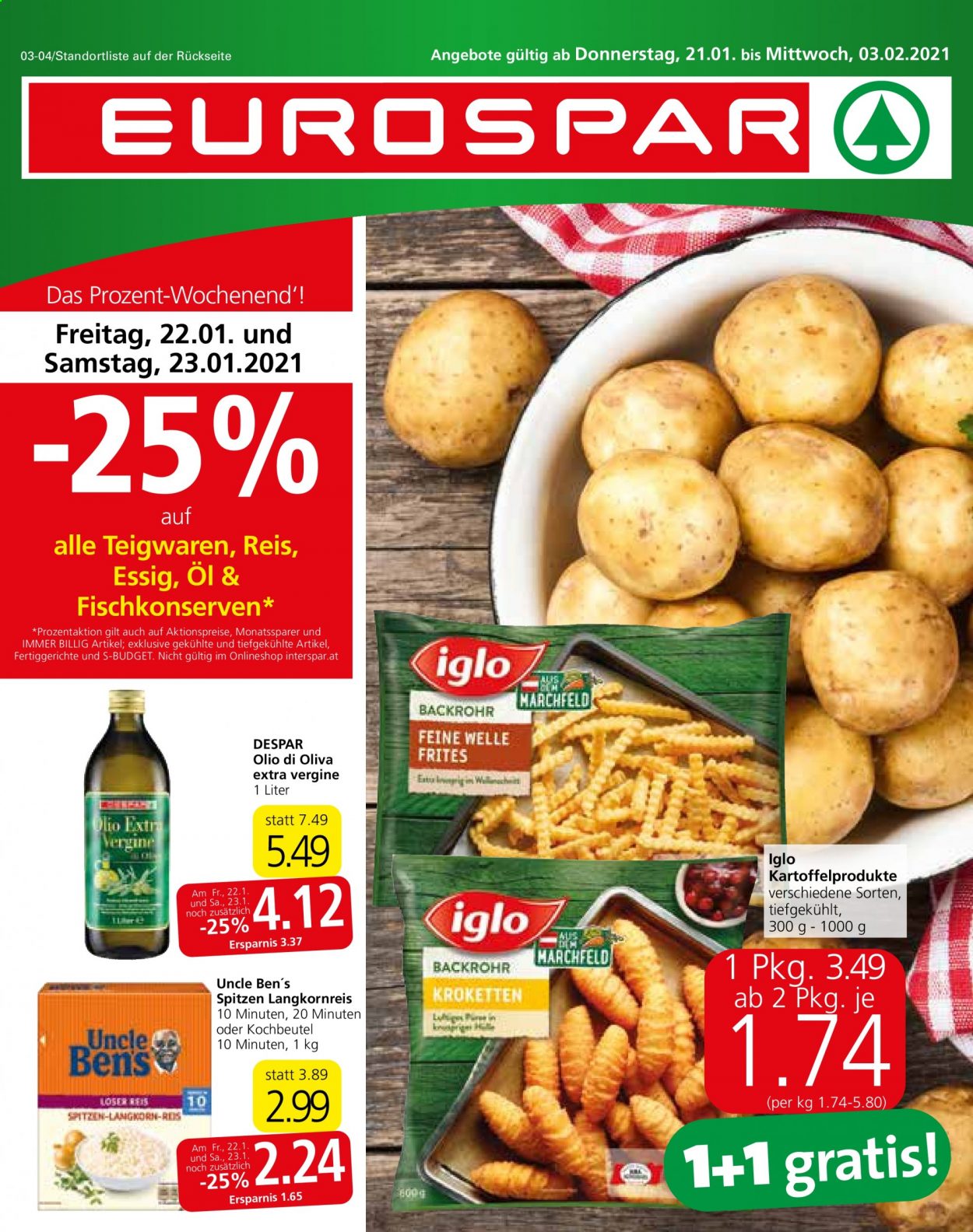 Angebote EUROSPAR - 21.1.2021 - 3.2.2021. Seite 1