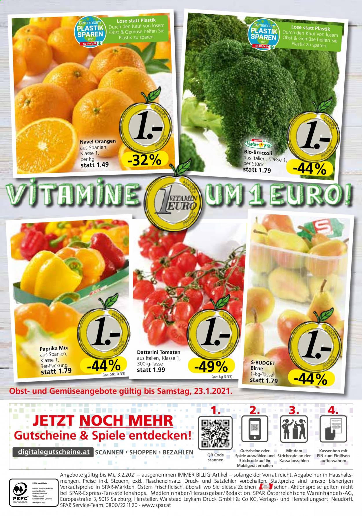 Angebote EUROSPAR - 21.1.2021 - 3.2.2021. Seite 20