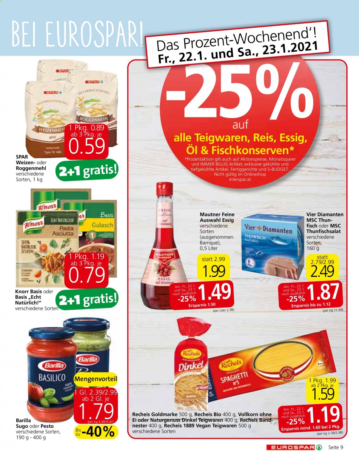 Angebote EUROSPAR - 21.1.2021 - 3.2.2021. Seite 9