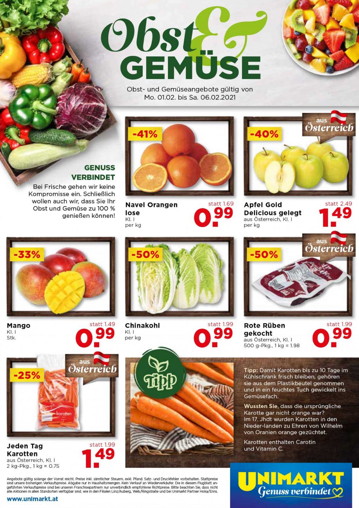 Angebote UNIMARKT - 3.2.2021 - 9.2.2021. Seite 16