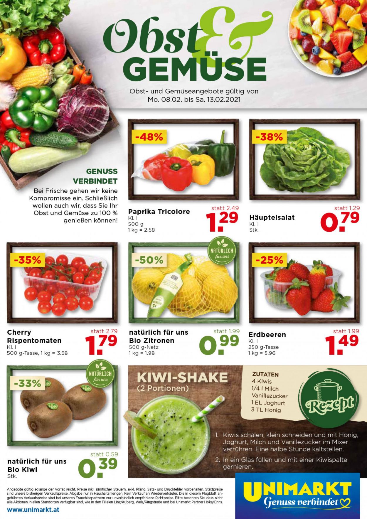 Angebote UNIMARKT - 10.2.2021 - 16.2.2021. Seite 16