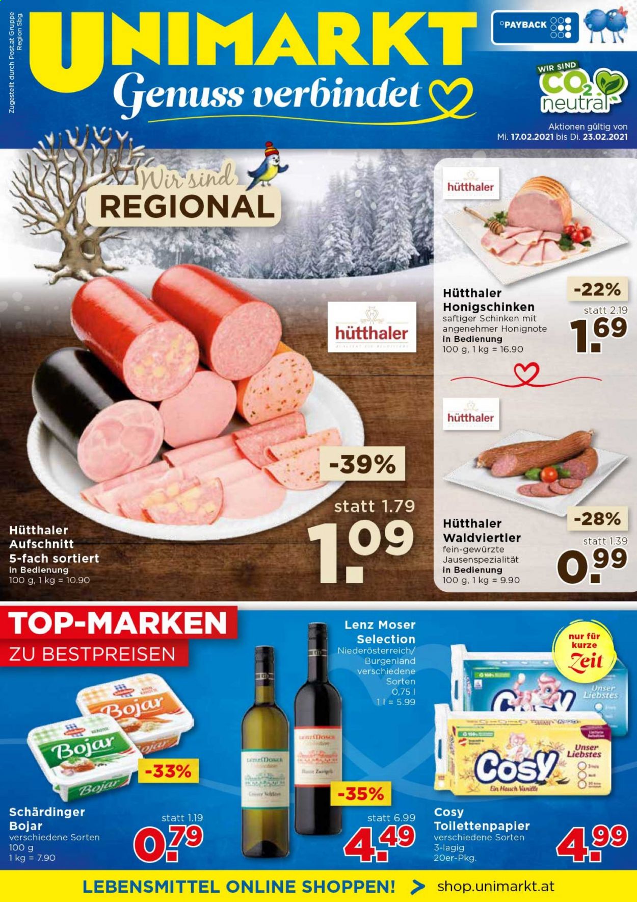 Angebote UNIMARKT - 17.2.2021 - 23.2.2021. Seite 1