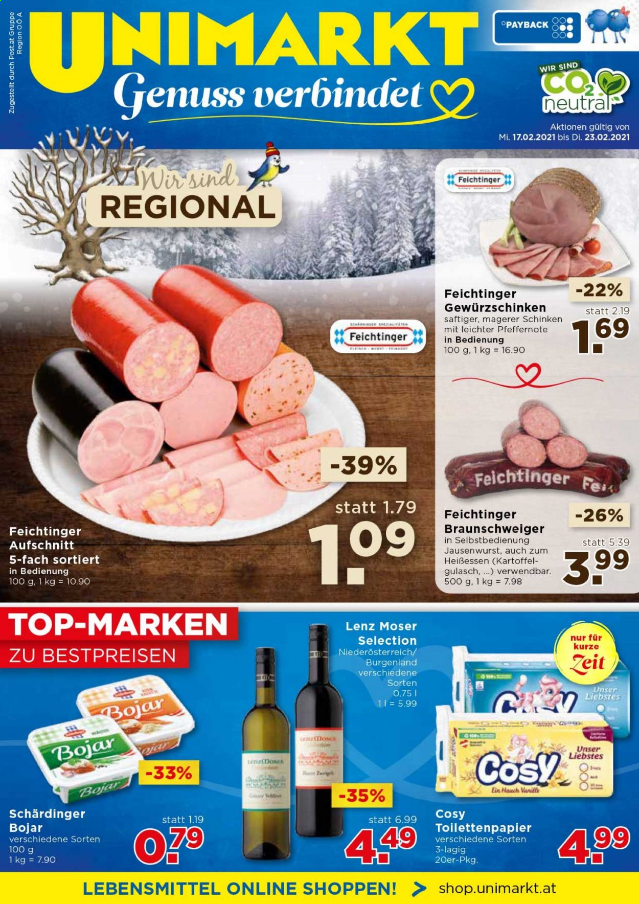 Angebote UNIMARKT - 17.2.2021 - 23.2.2021. Seite 1