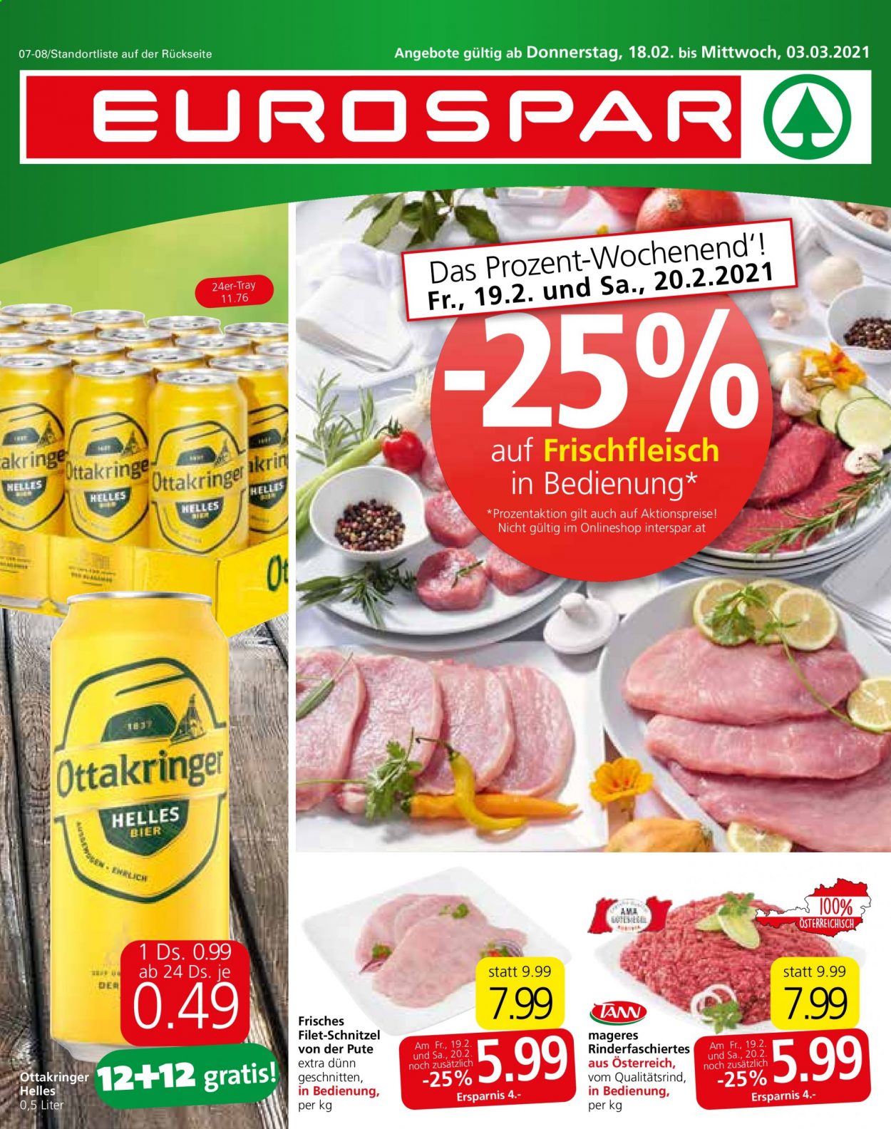 Angebote EUROSPAR - 18.2.2021 - 3.3.2021. Seite 1