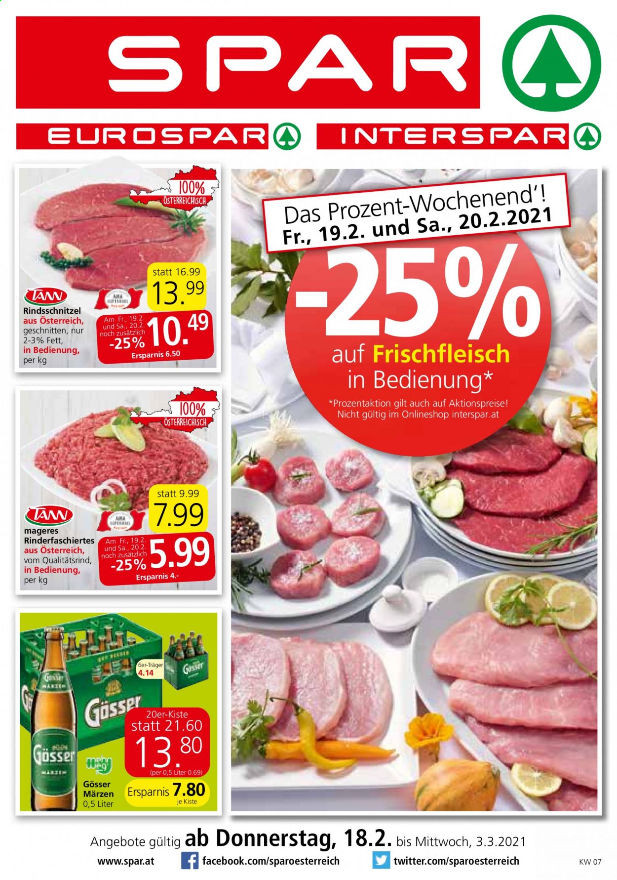 Angebote EUROSPAR - 18.2.2021 - 3.3.2021. Seite 1
