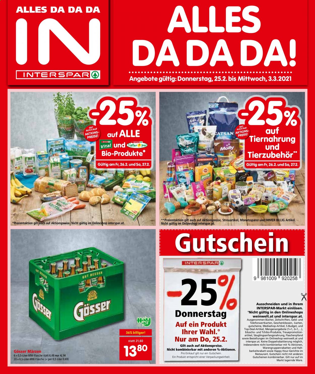 Angebote INTERSPAR - 25.2.2021 - 3.3.2021. Seite 1