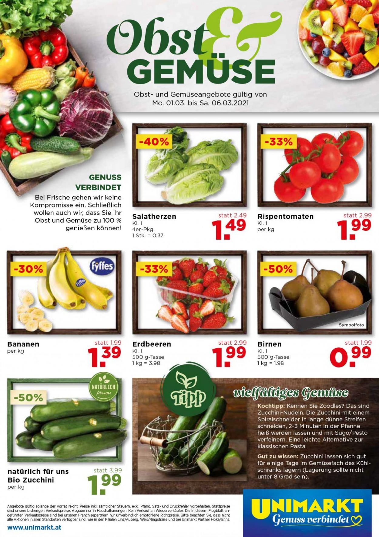 Angebote UNIMARKT - 3.3.2021 - 9.3.2021. Seite 16