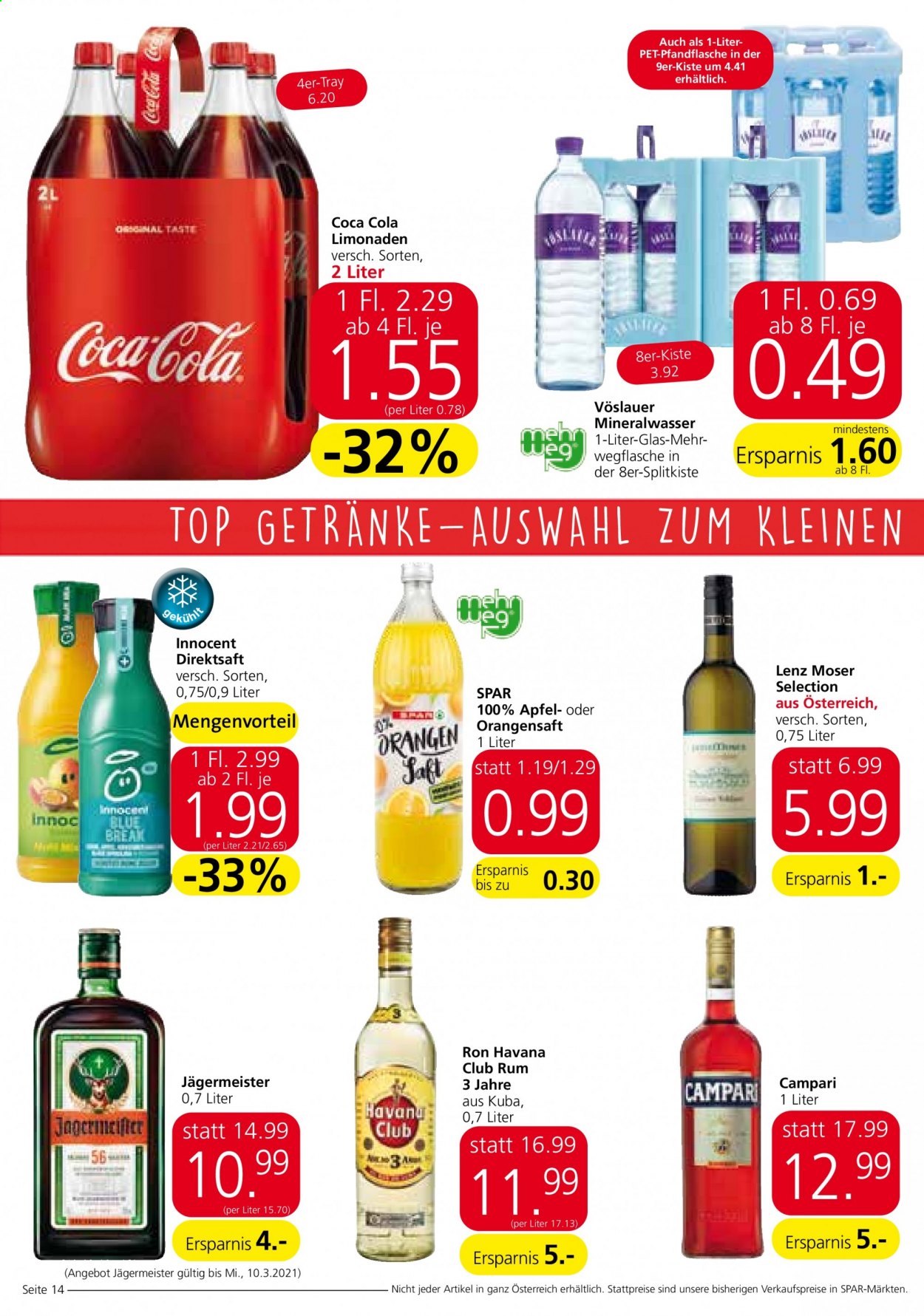 Angebote SPAR - 4.3.2021 - 24.3.2021. Seite 14