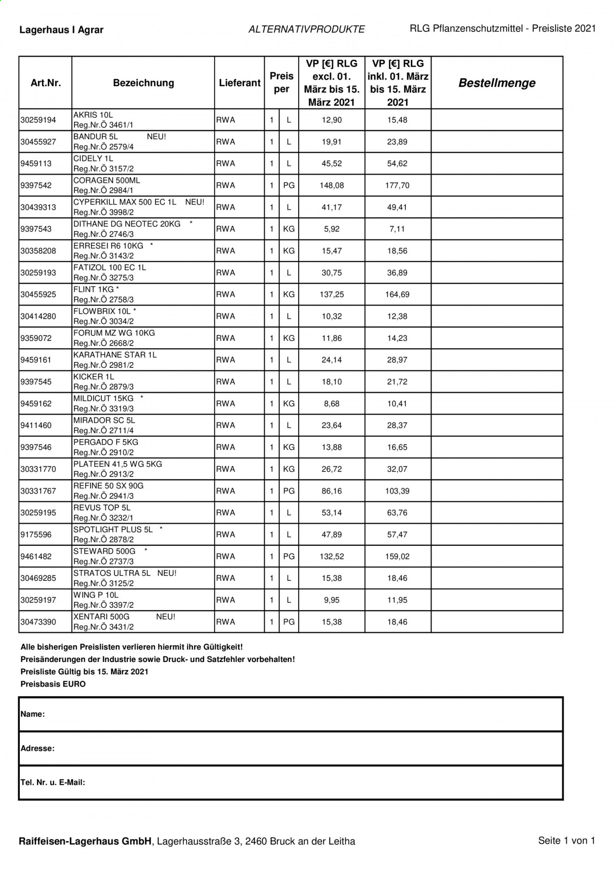 Angebote Lagerhaus. Seite 1