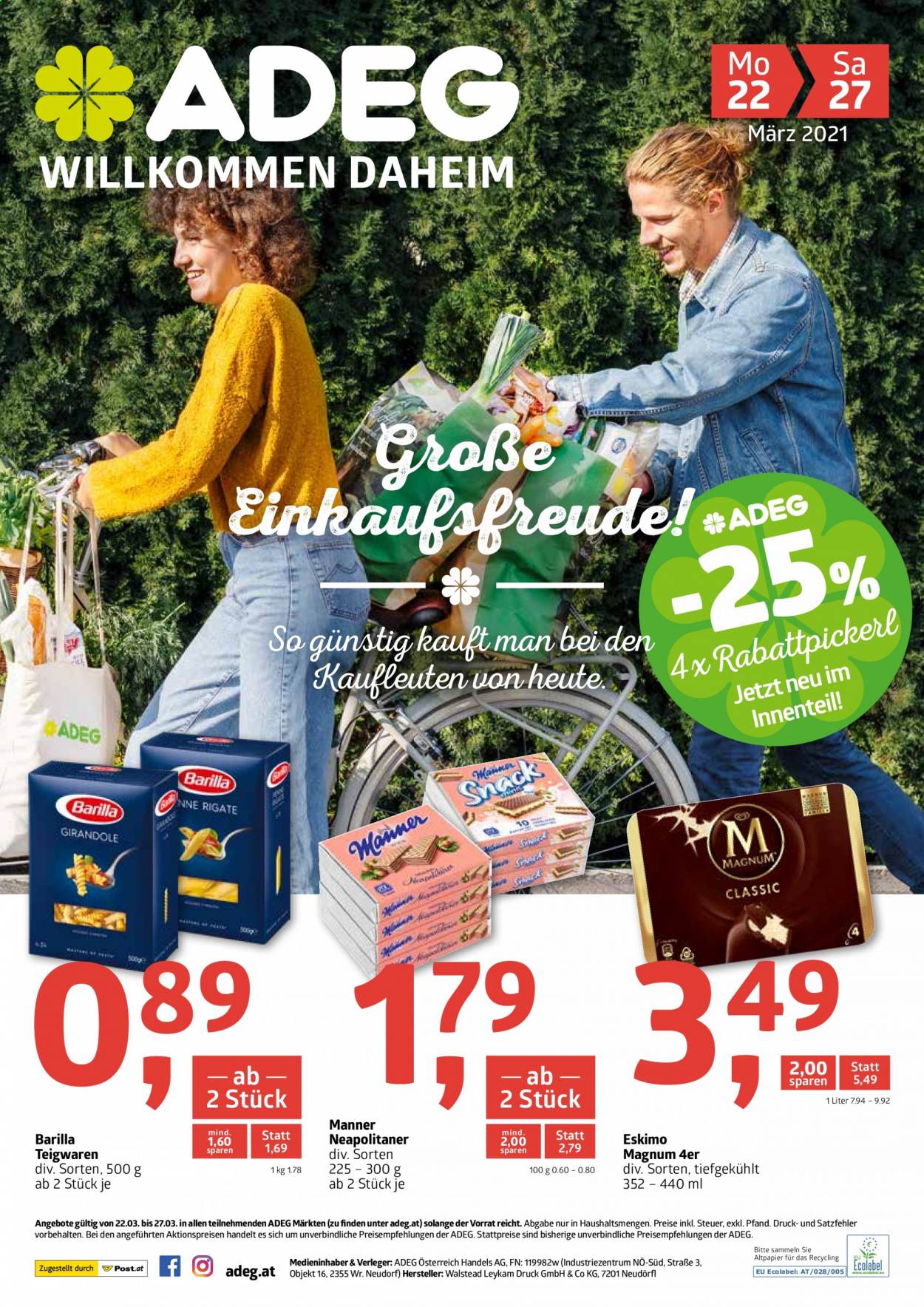 Angebote ADEG - 22.3.2021 - 27.3.2021. Seite 1