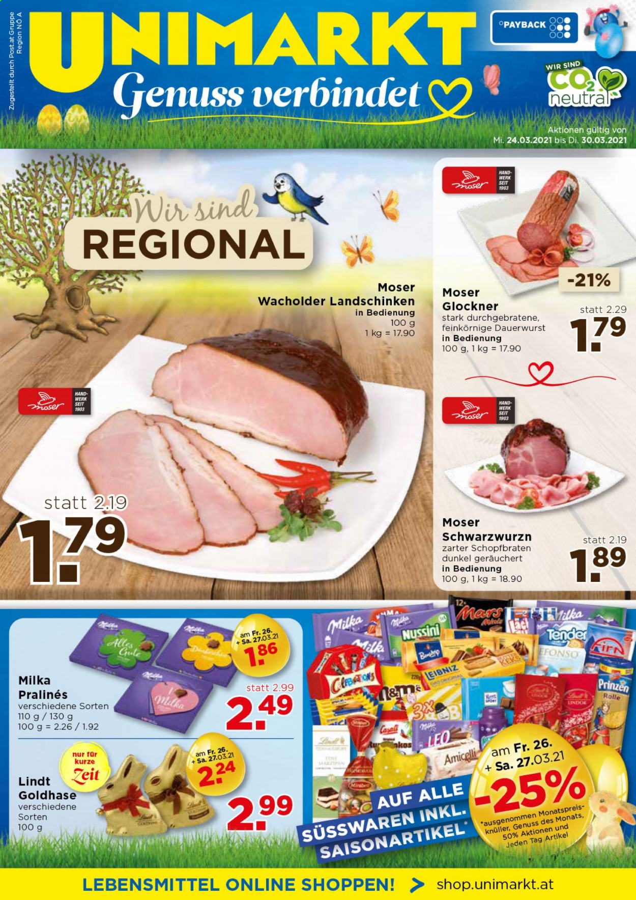 Angebote UNIMARKT - 24.3.2021 - 30.3.2021. Seite 1