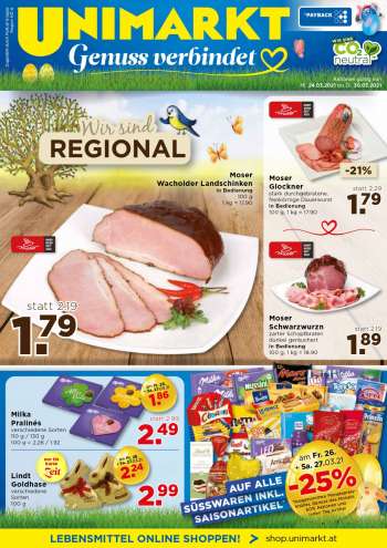 Angebote UNIMARKT - 24.3.2021 - 30.3.2021.