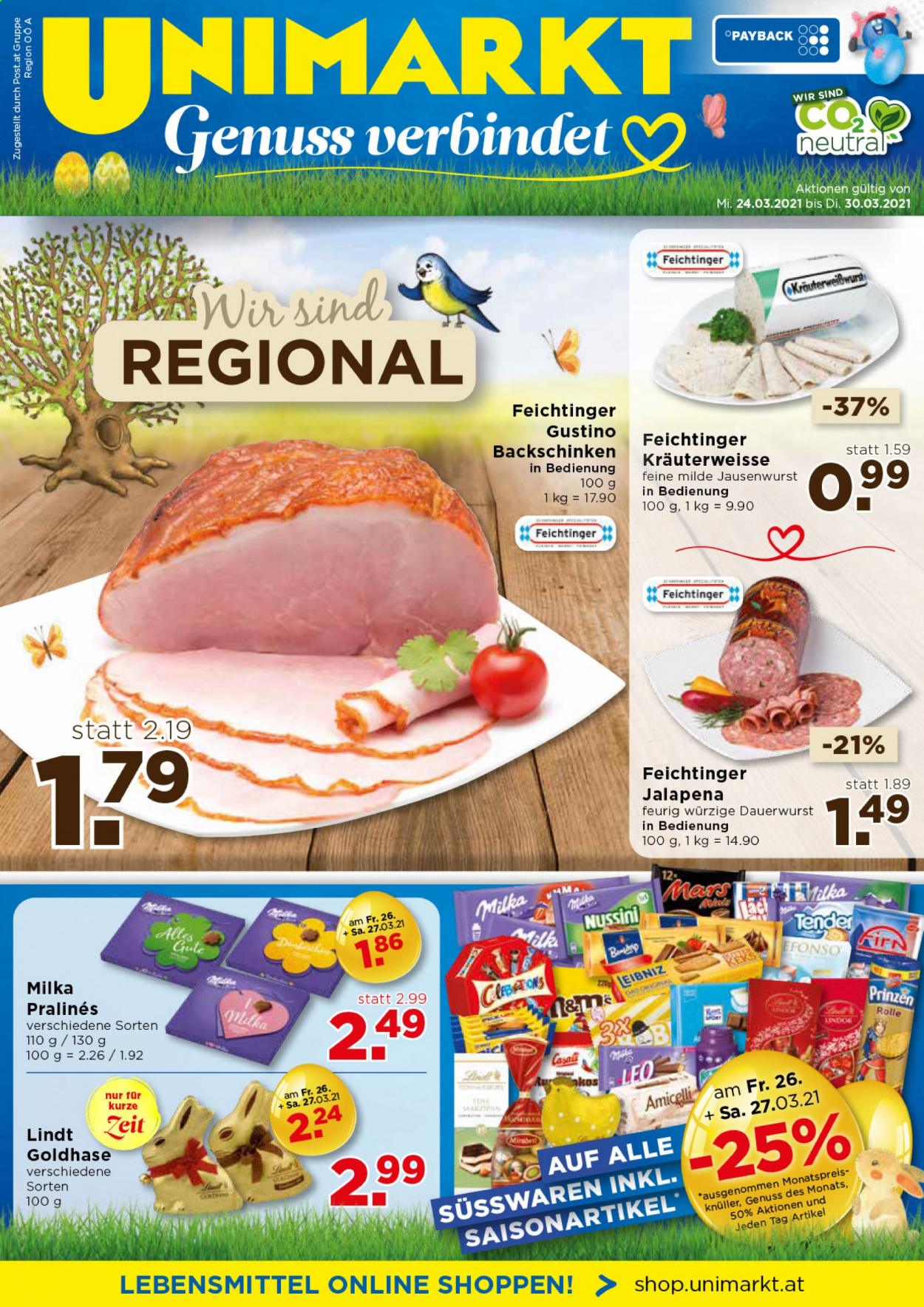 Angebote UNIMARKT - 24.3.2021 - 30.3.2021. Seite 1