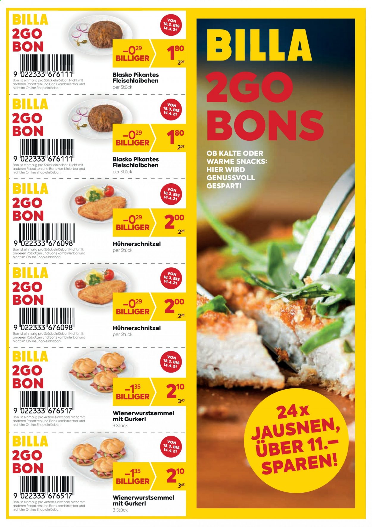 Angebote Billa - 18.3.2021 - 14.4.2021. Seite 1