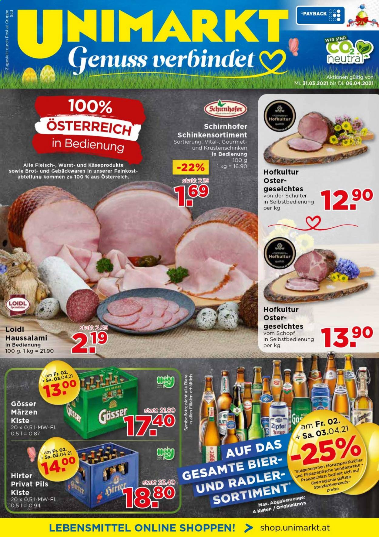Angebote UNIMARKT - 31.3.2021 - 6.4.2021. Seite 1