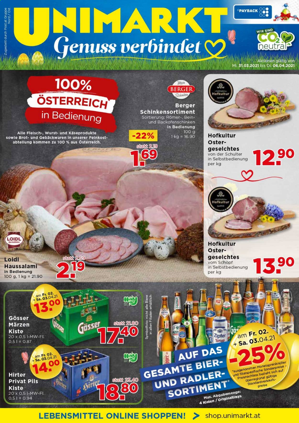 Angebote UNIMARKT - 31.3.2021 - 6.4.2021. Seite 1