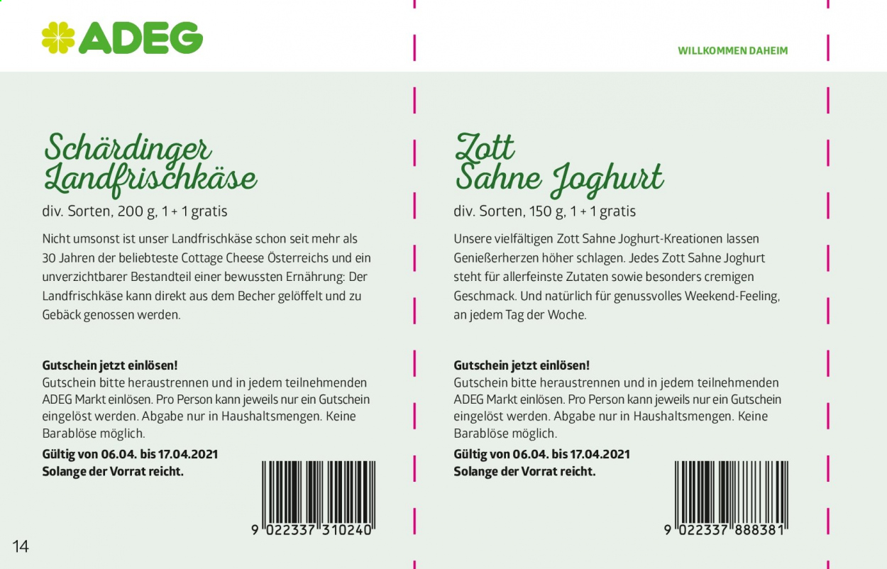 Angebote ADEG - 6.4.2021 - 17.4.2021. Seite 14