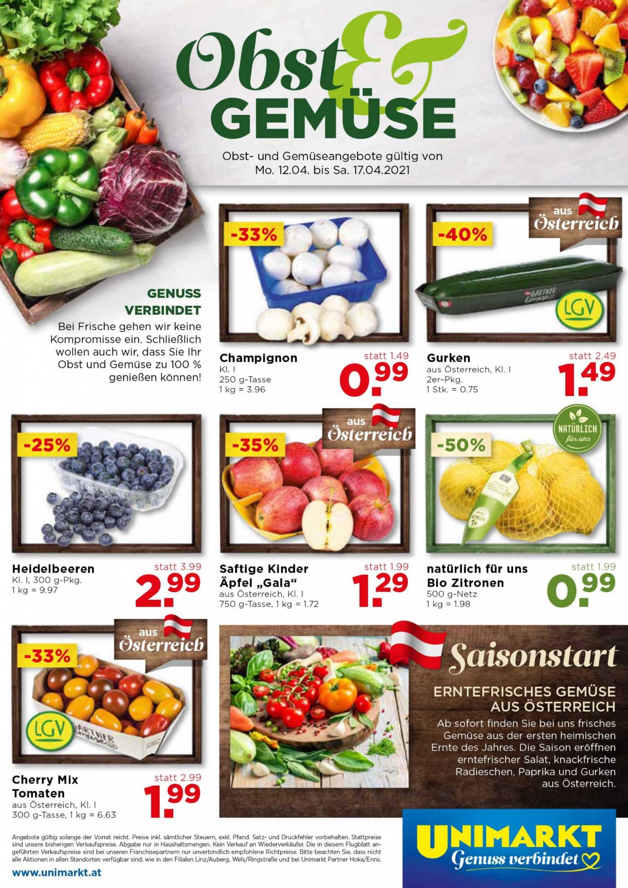 Angebote UNIMARKT - 14.4.2021 - 20.4.2021. Seite 14
