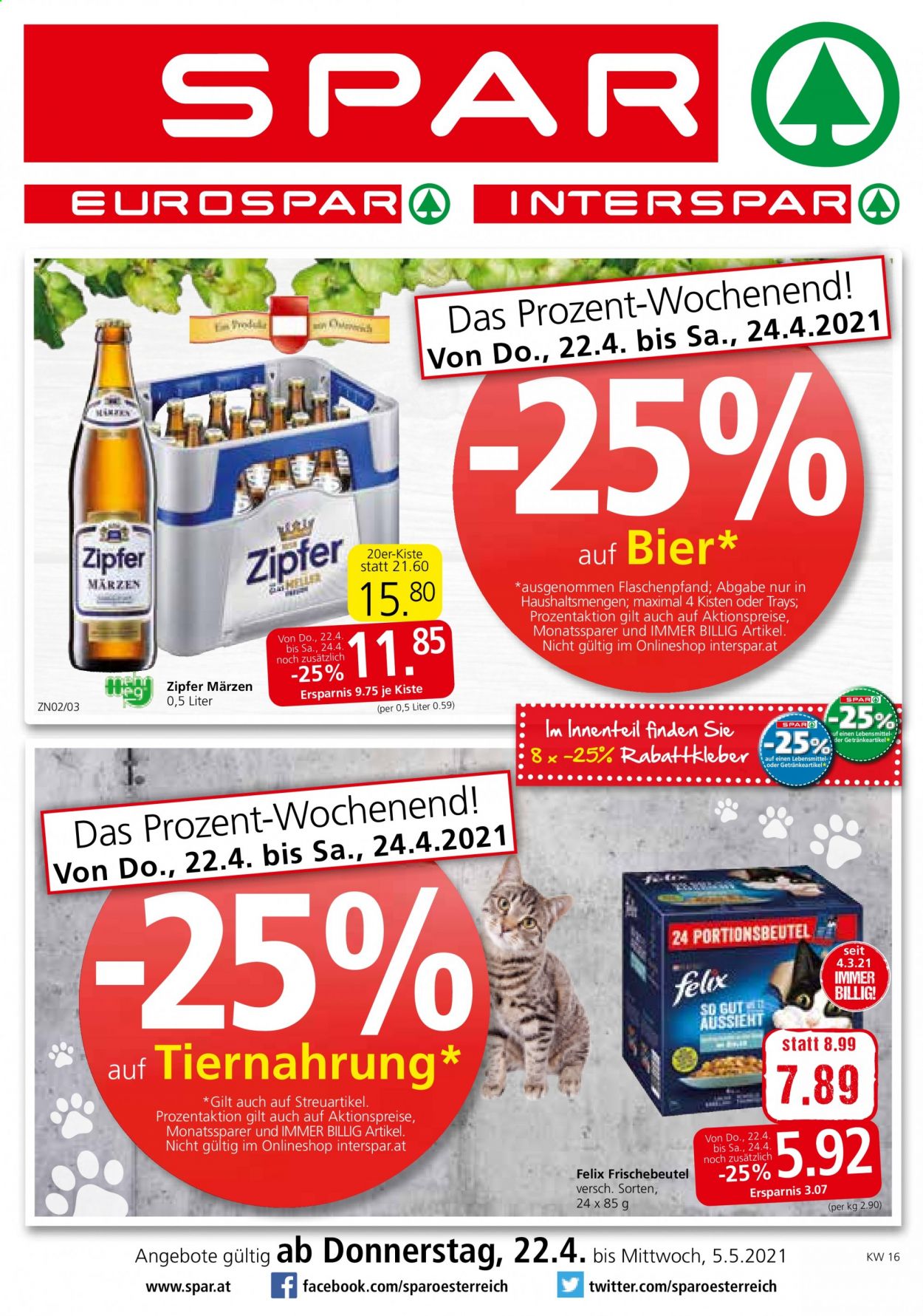 Angebote INTERSPAR - 22.4.2021 - 5.5.2021. Seite 1