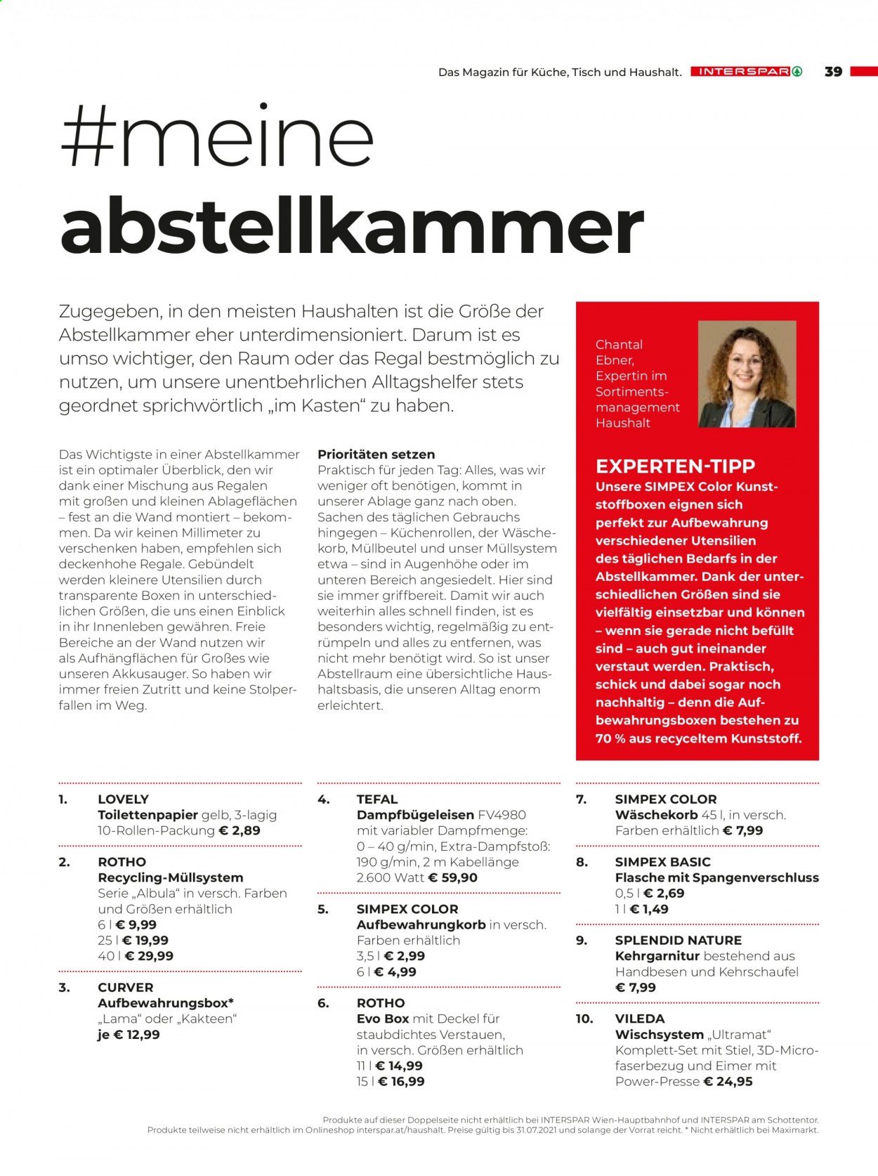 Angebote INTERSPAR - 22.4.2021 - 31.7.2021. Seite 39