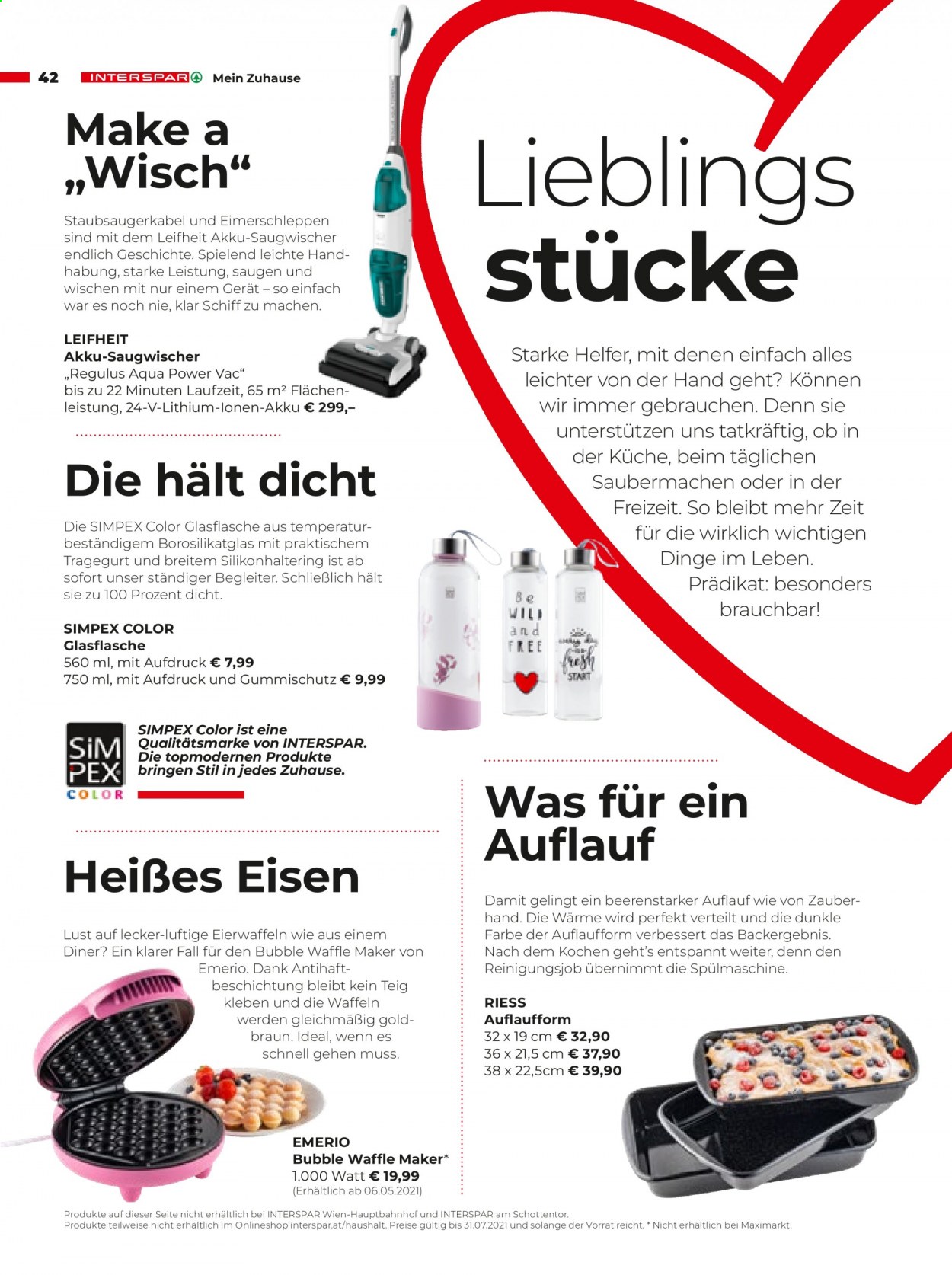 Angebote INTERSPAR - 22.4.2021 - 31.7.2021. Seite 42