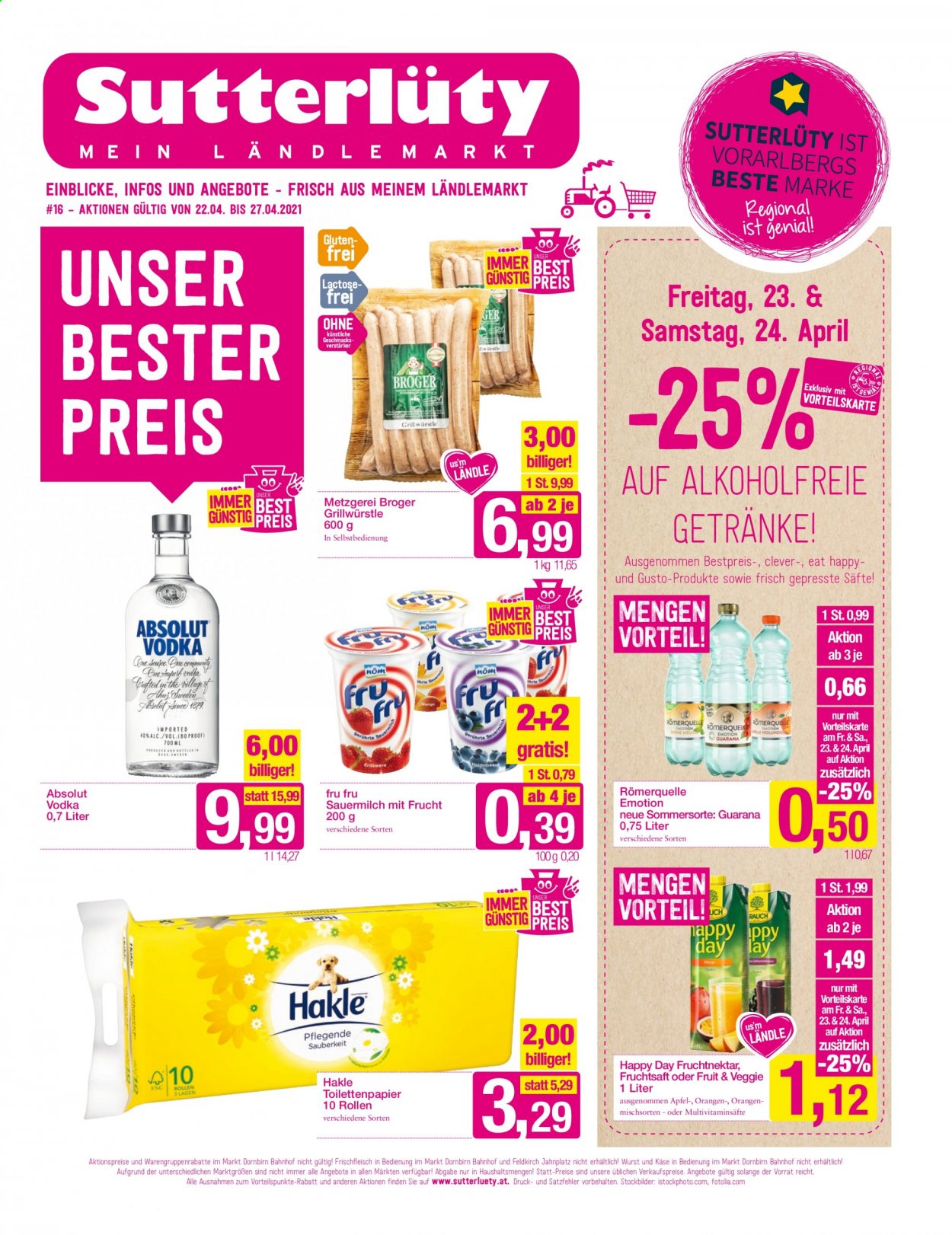Angebote Sutterlüty - 22.4.2021 - 27.4.2021. Seite 1