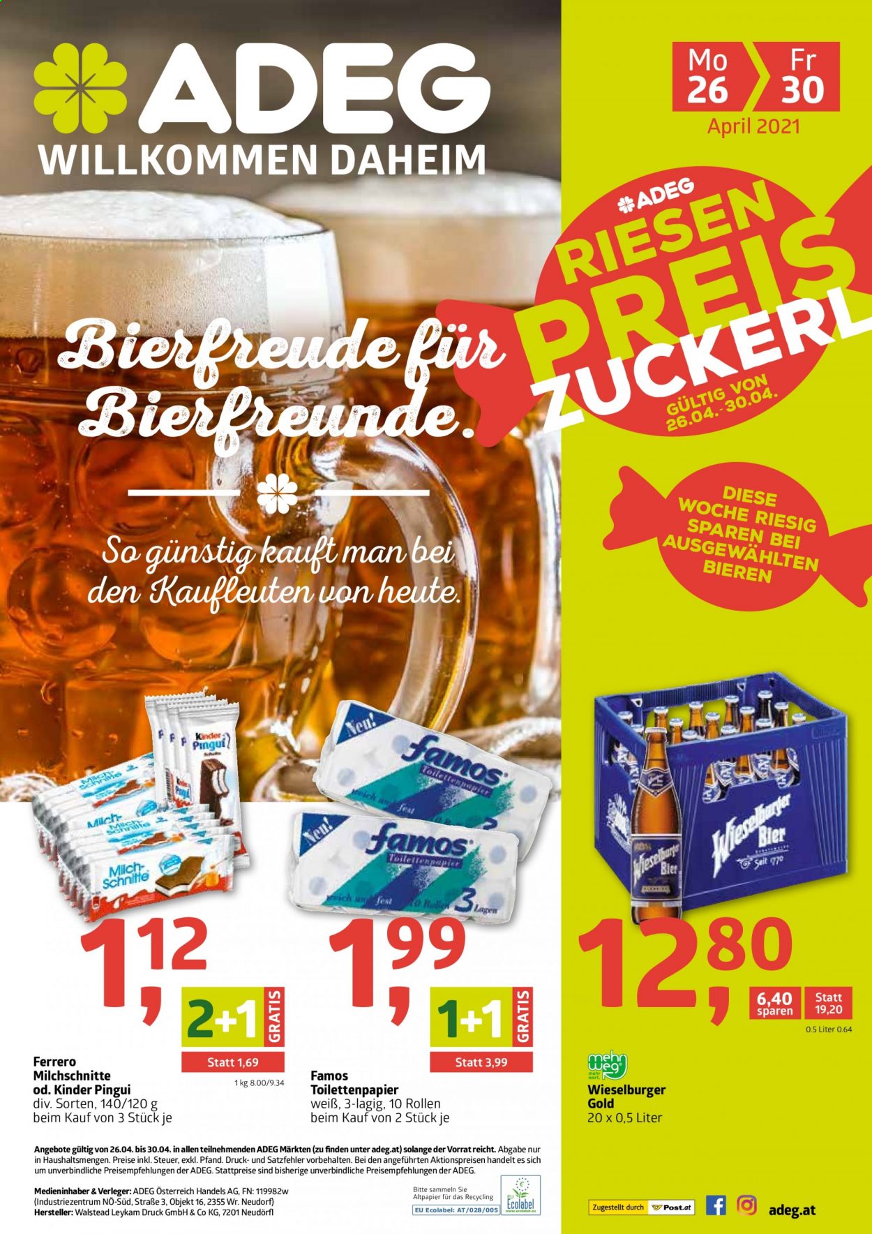 Angebote ADEG - 26.4.2021 - 30.4.2021. Seite 1