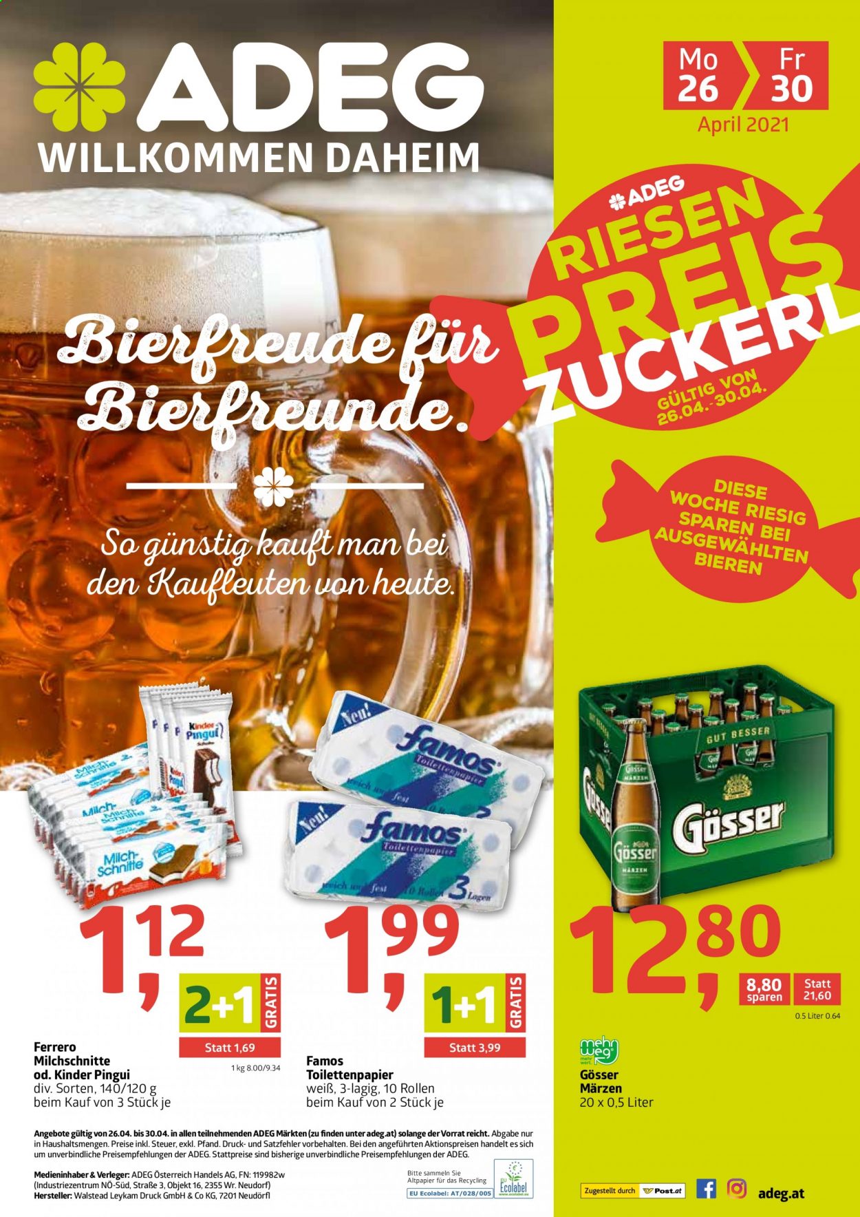 Angebote ADEG - 26.4.2021 - 30.4.2021. Seite 1