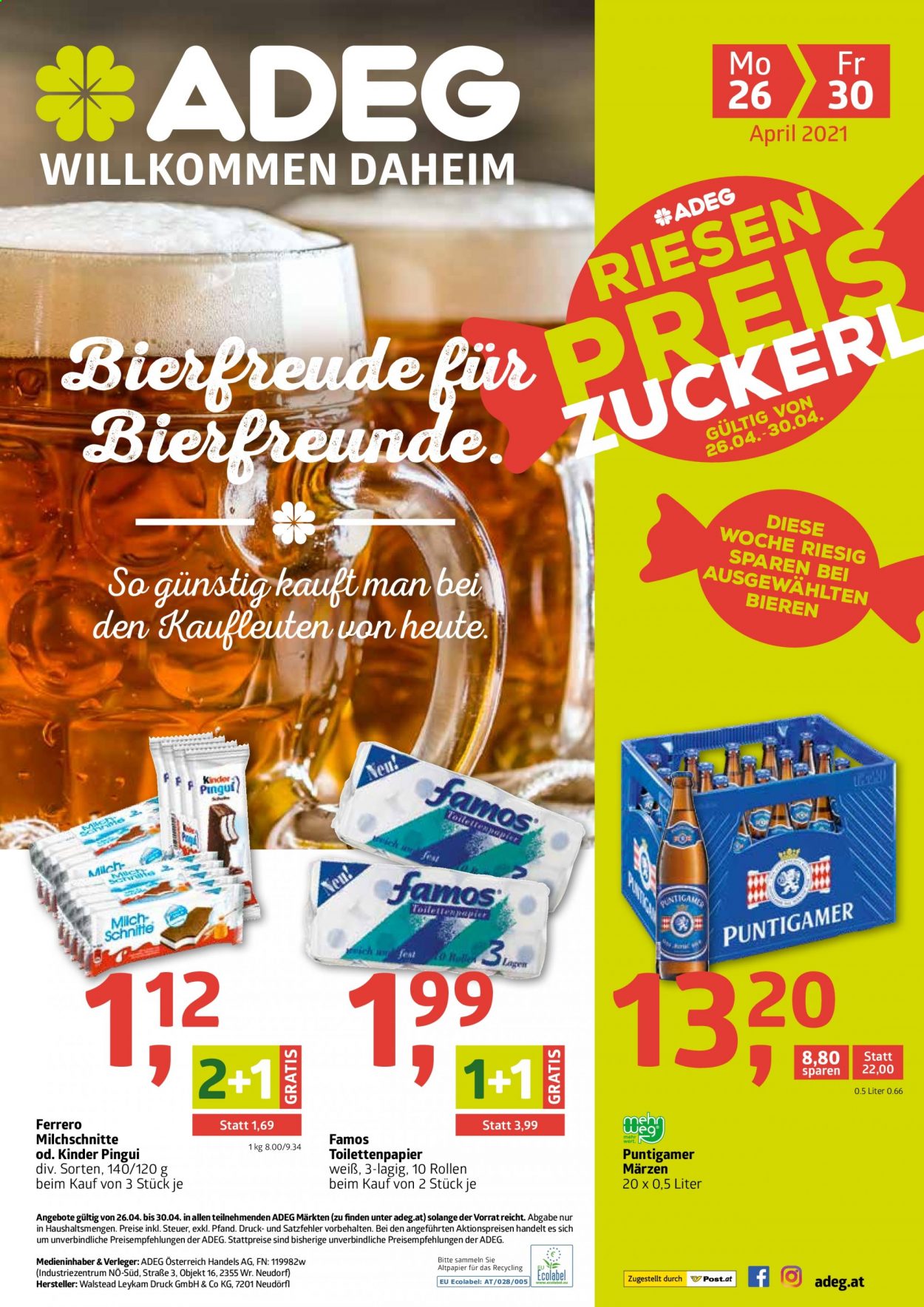 Angebote ADEG - 26.4.2021 - 30.4.2021. Seite 1