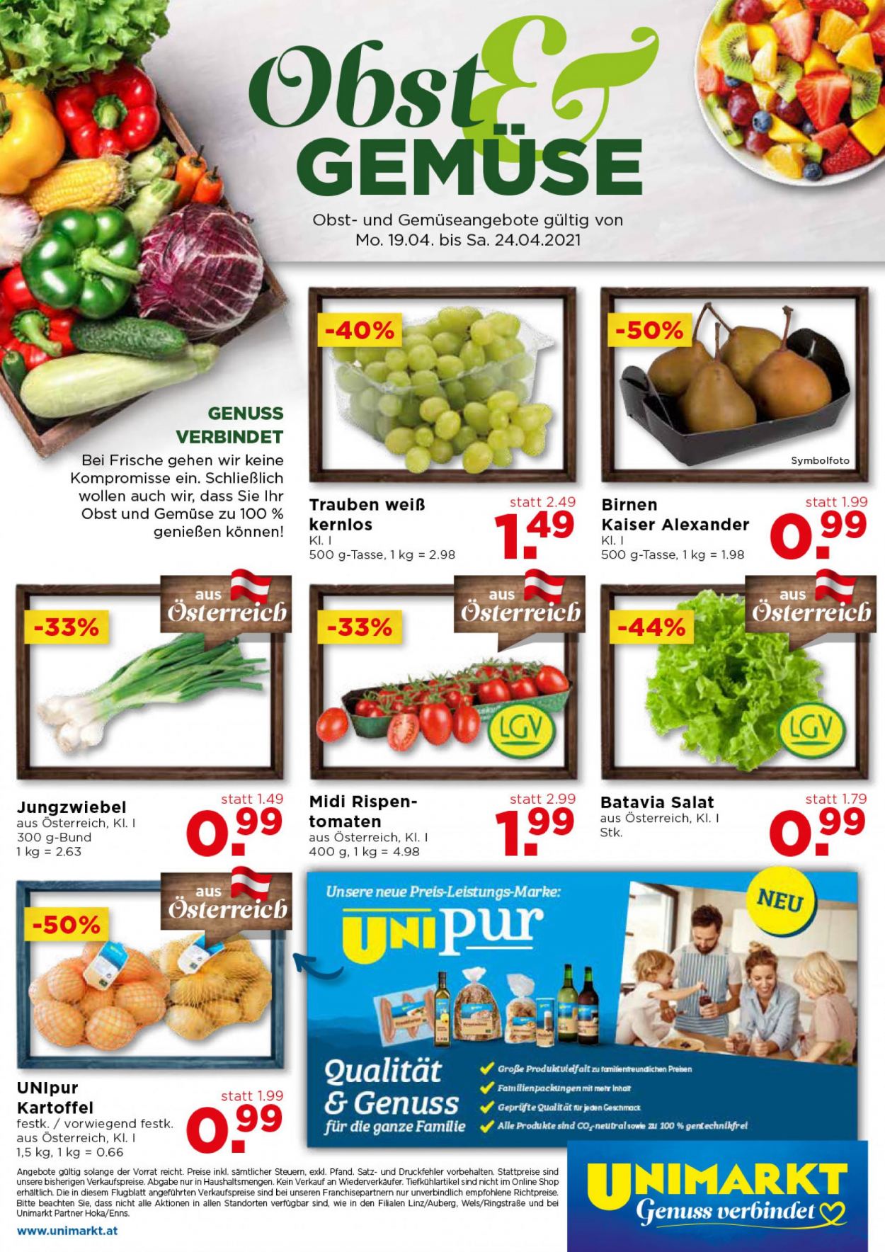 Angebote UNIMARKT - 21.4.2021 - 27.4.2021. Seite 20