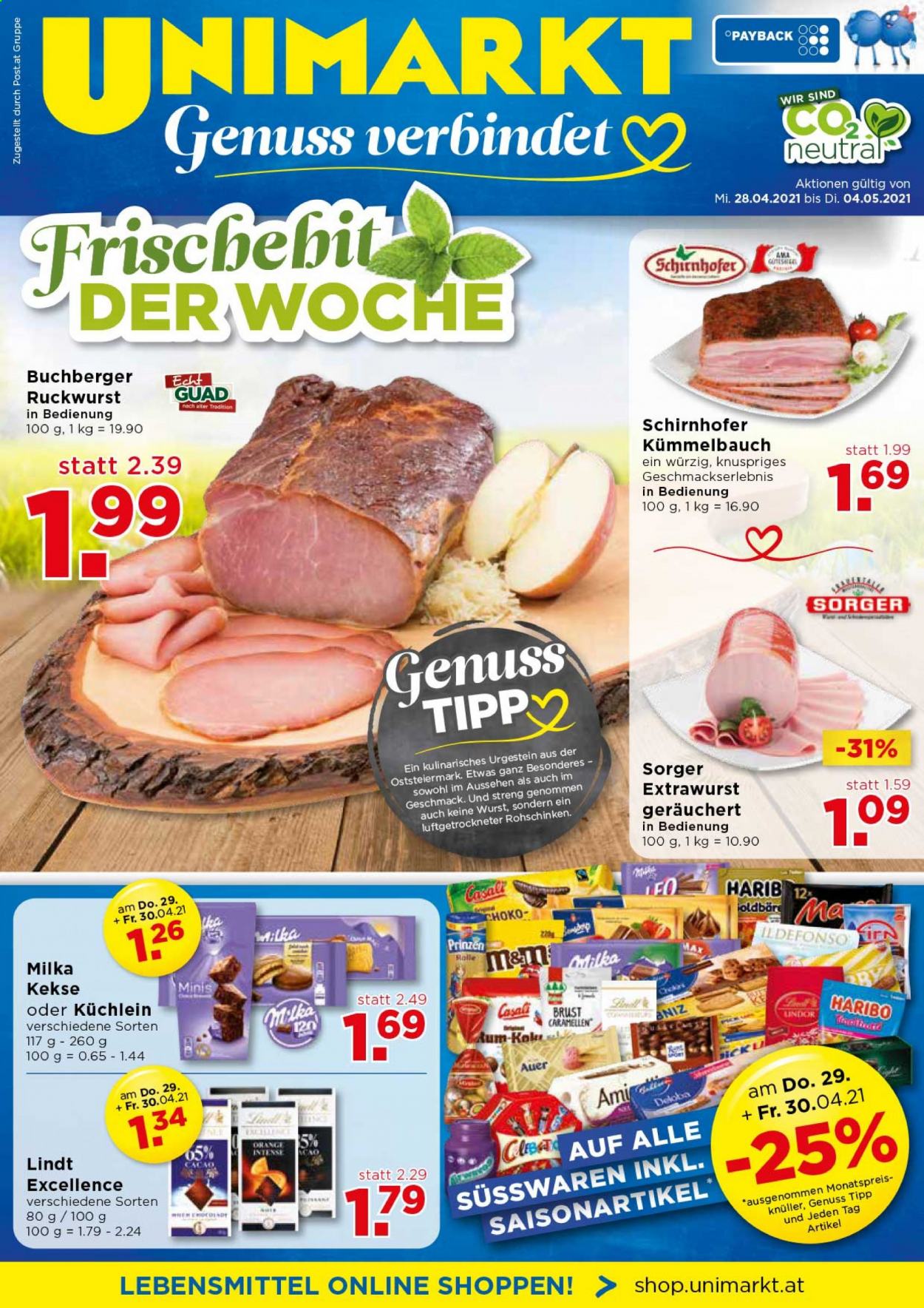 Angebote UNIMARKT - 28.4.2021 - 4.5.2021. Seite 1