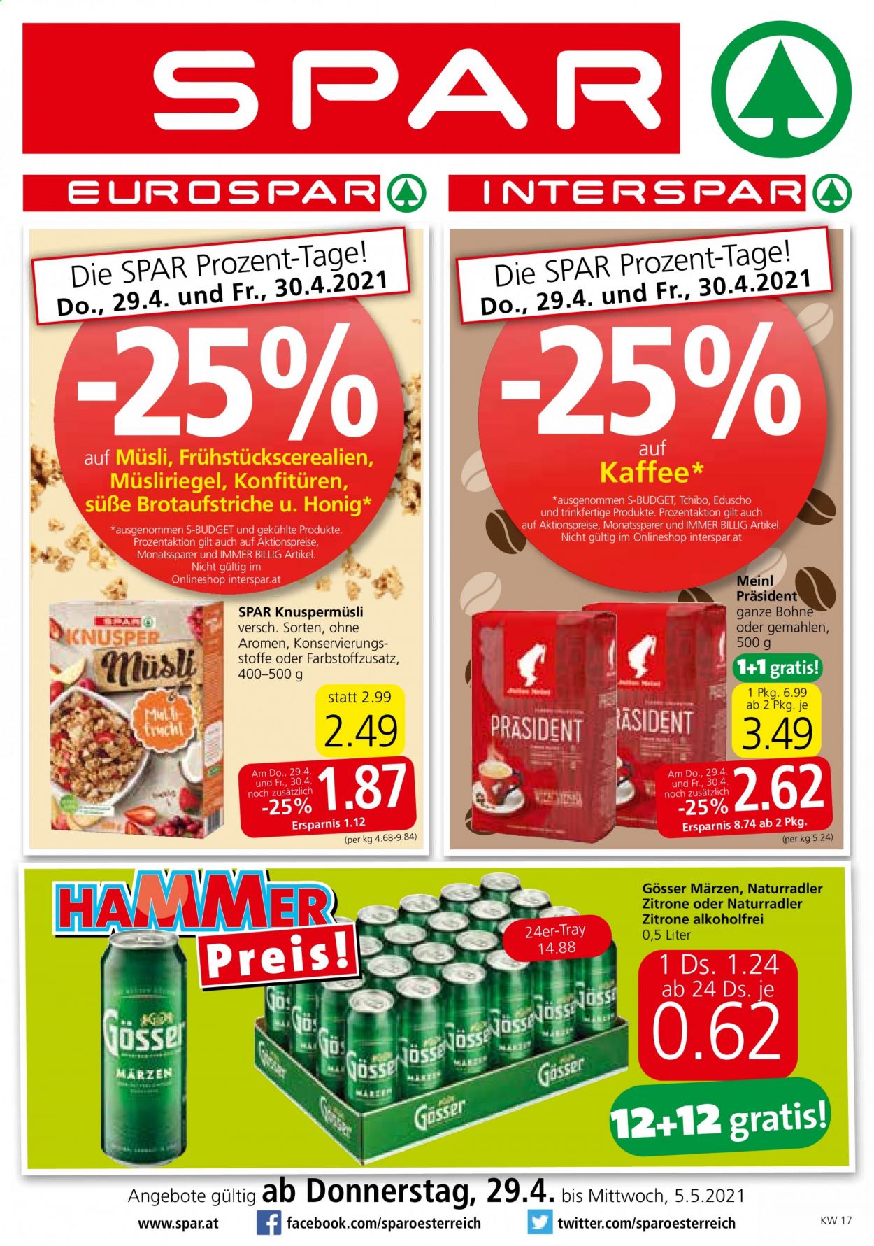 Angebote SPAR - 29.4.2021 - 5.5.2021. Seite 1