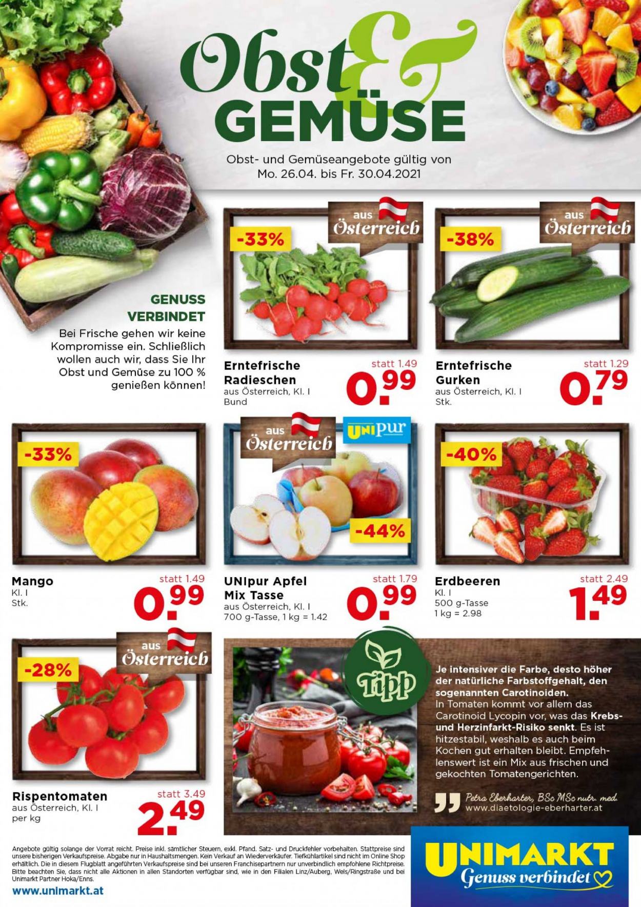Angebote UNIMARKT - 28.4.2021 - 4.6.2021. Seite 16