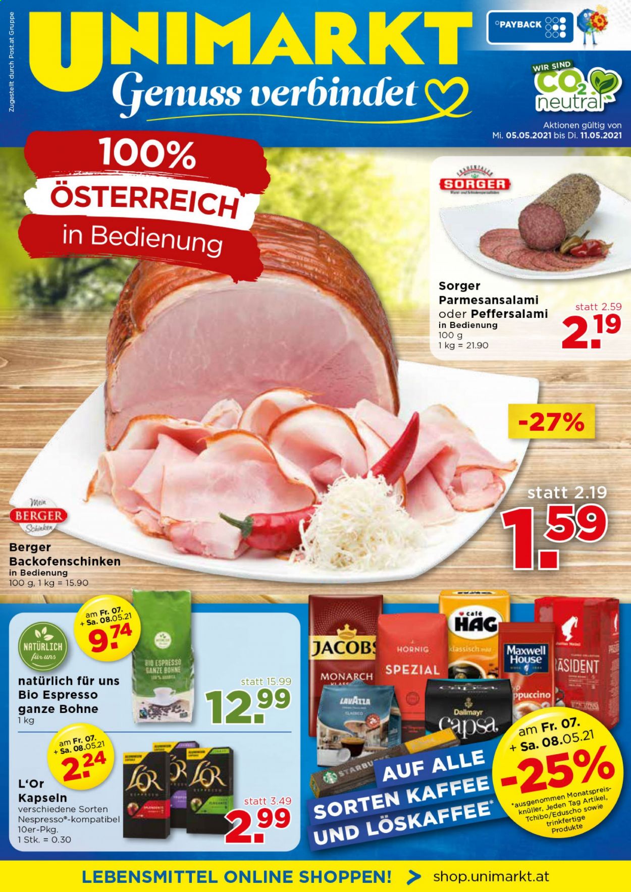 Angebote UNIMARKT - 5.5.2021 - 11.5.2021. Seite 1