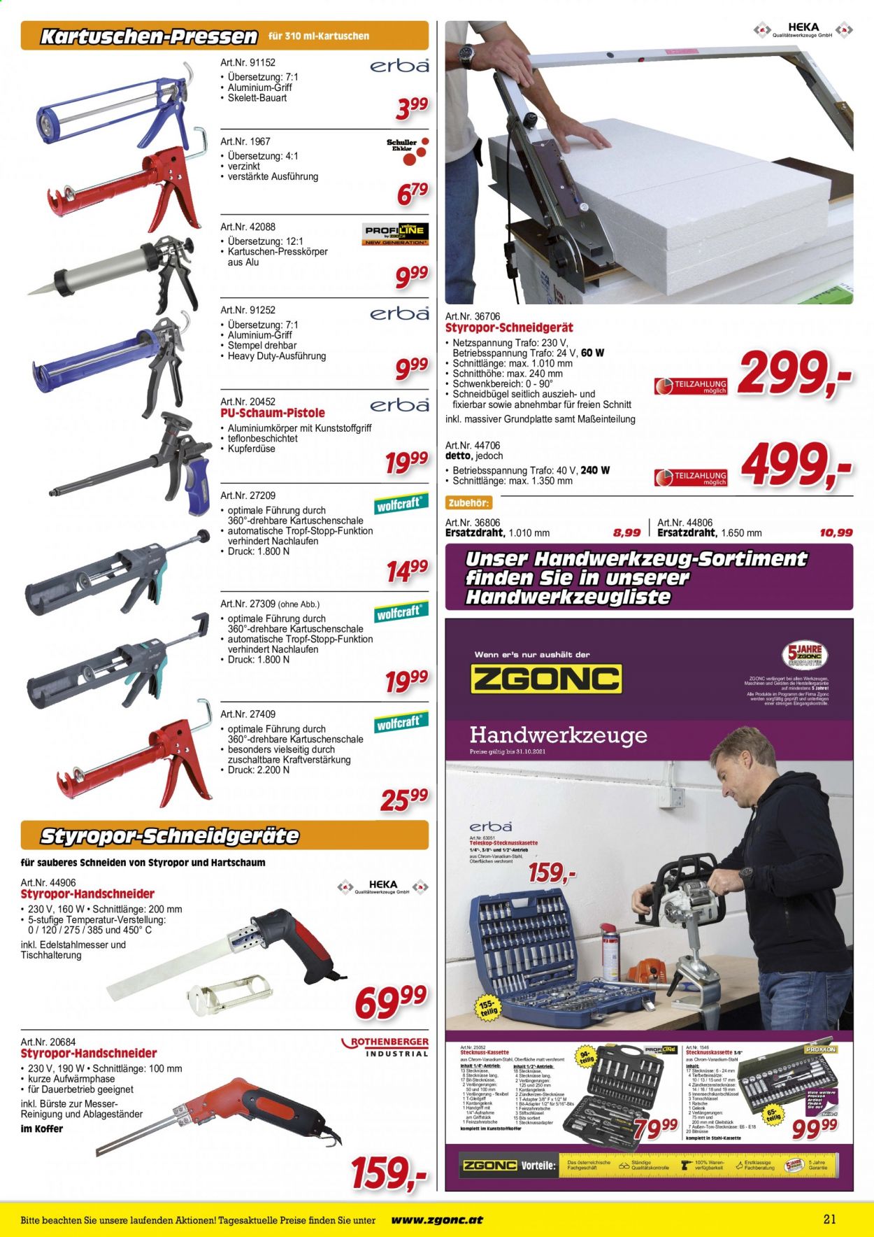 Angebote Zgonc - 9.5.2021 - 31.10.2021. Seite 21
