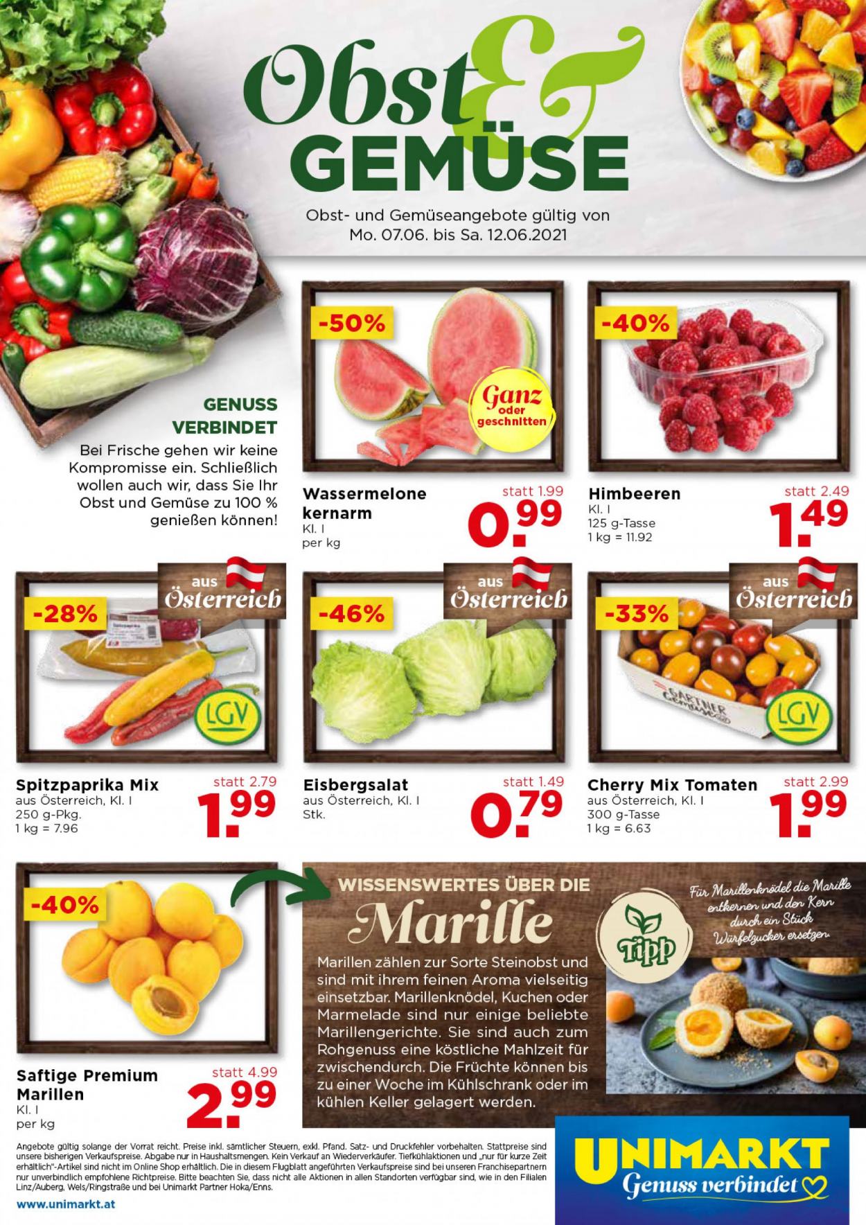 Angebote UNIMARKT - 9.6.2021 - 15.6.2021. Seite 16