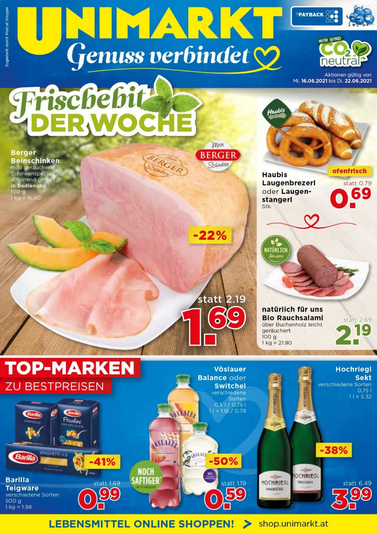 Angebote UNIMARKT - 15.6.2021 - 22.6.2021. Seite 1