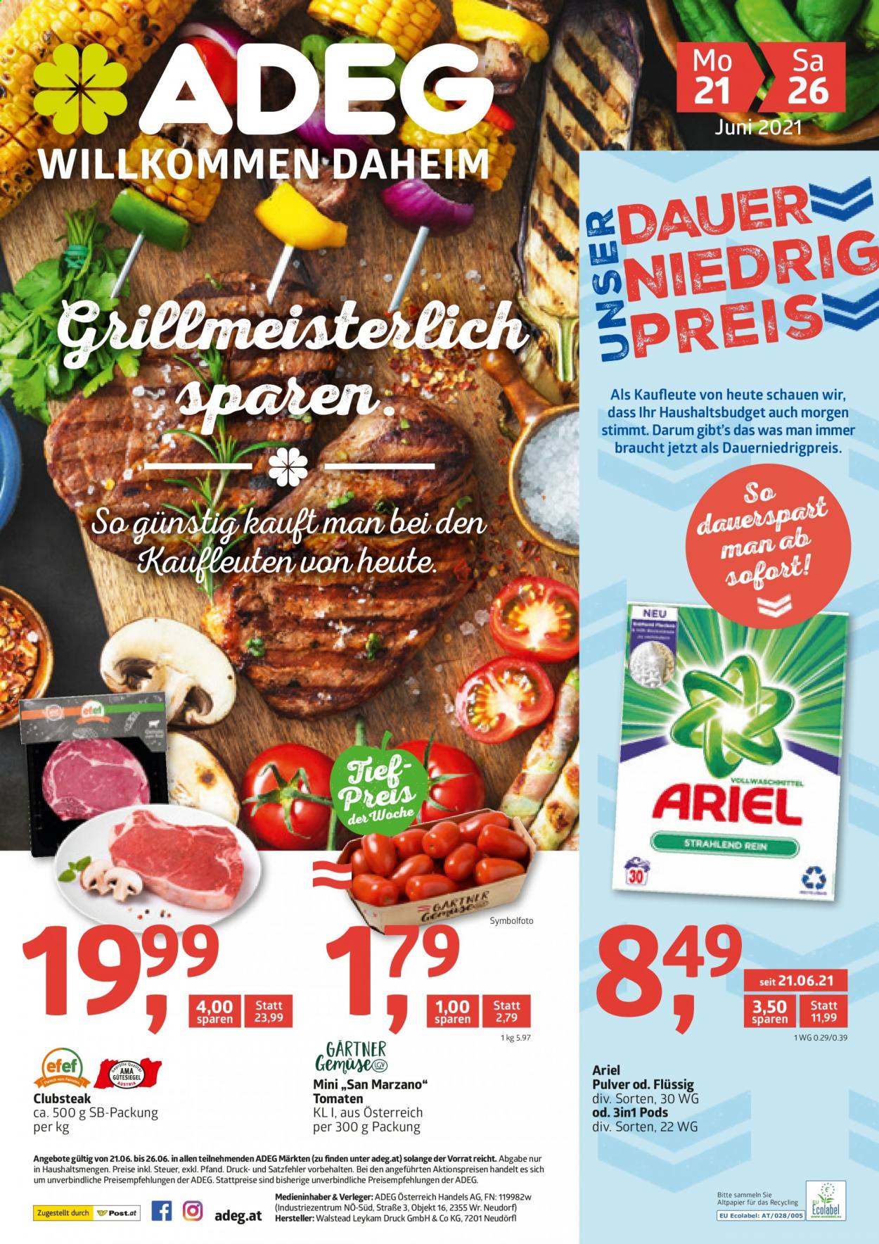 Angebote ADEG - 21.6.2021 - 26.6.2021. Seite 1