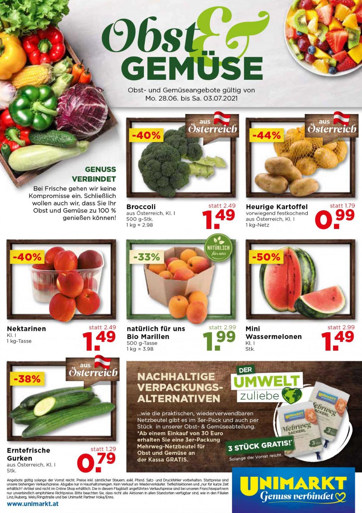 Angebote UNIMARKT - 30.6.2021 - 6.7.2021. Seite 16
